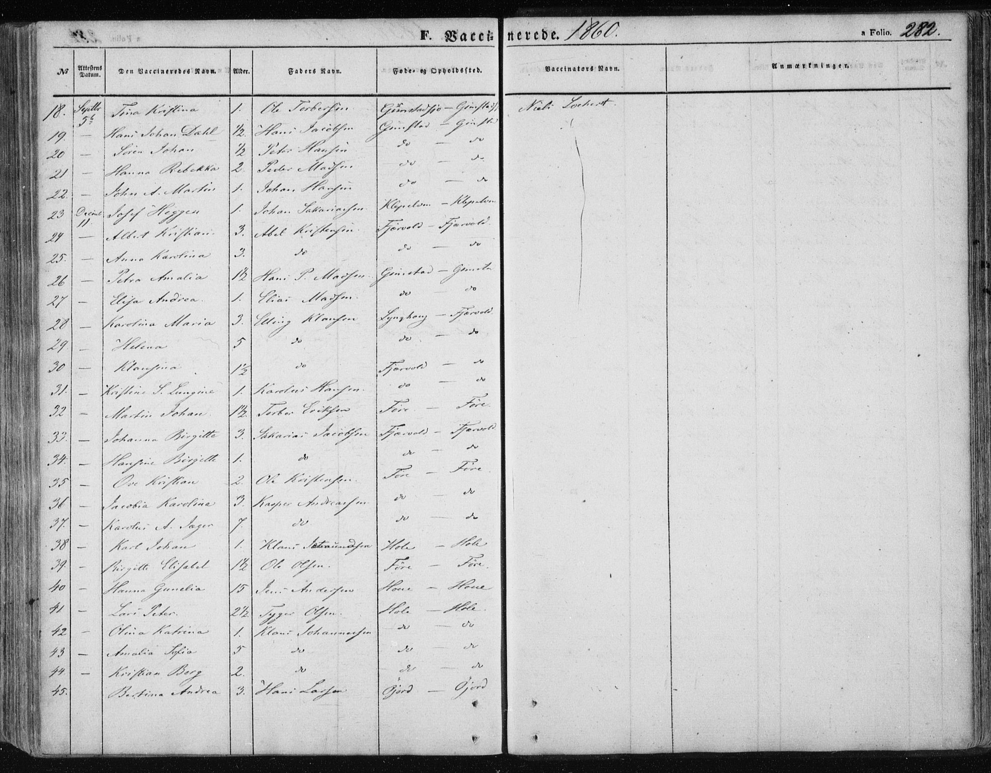 Ministerialprotokoller, klokkerbøker og fødselsregistre - Nordland, AV/SAT-A-1459/891/L1300: Parish register (official) no. 891A05, 1856-1870, p. 282