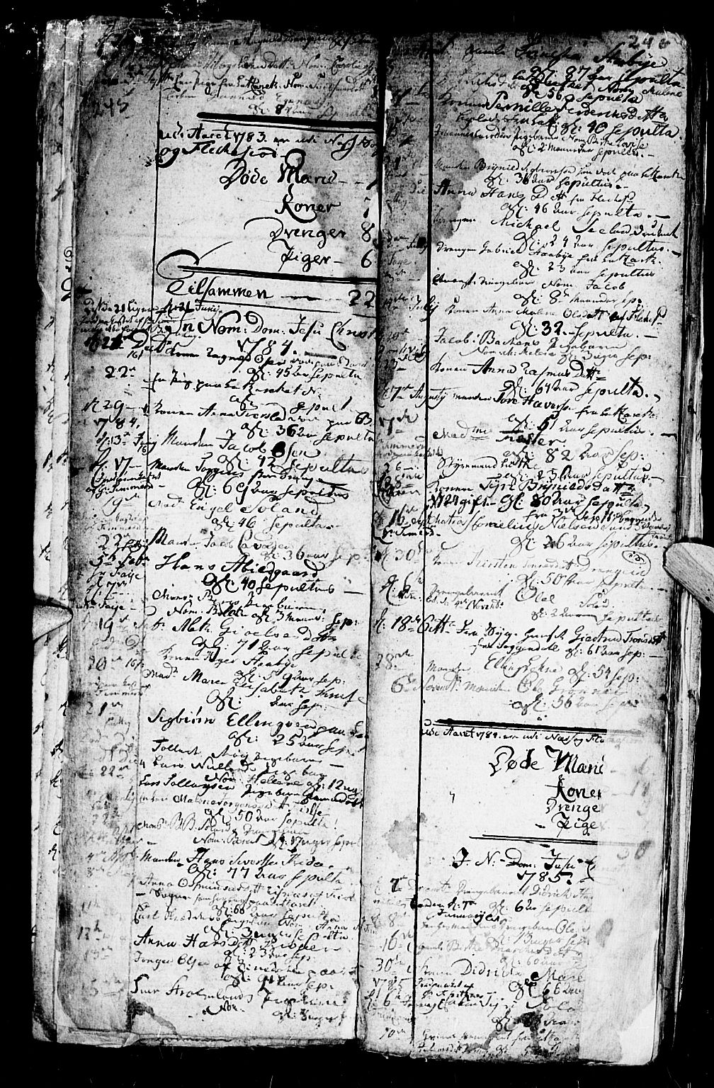 Flekkefjord sokneprestkontor, AV/SAK-1111-0012/F/Fa/Fac/L0001: Parish register (official) no. A 1, 1773-1806, p. 245-246