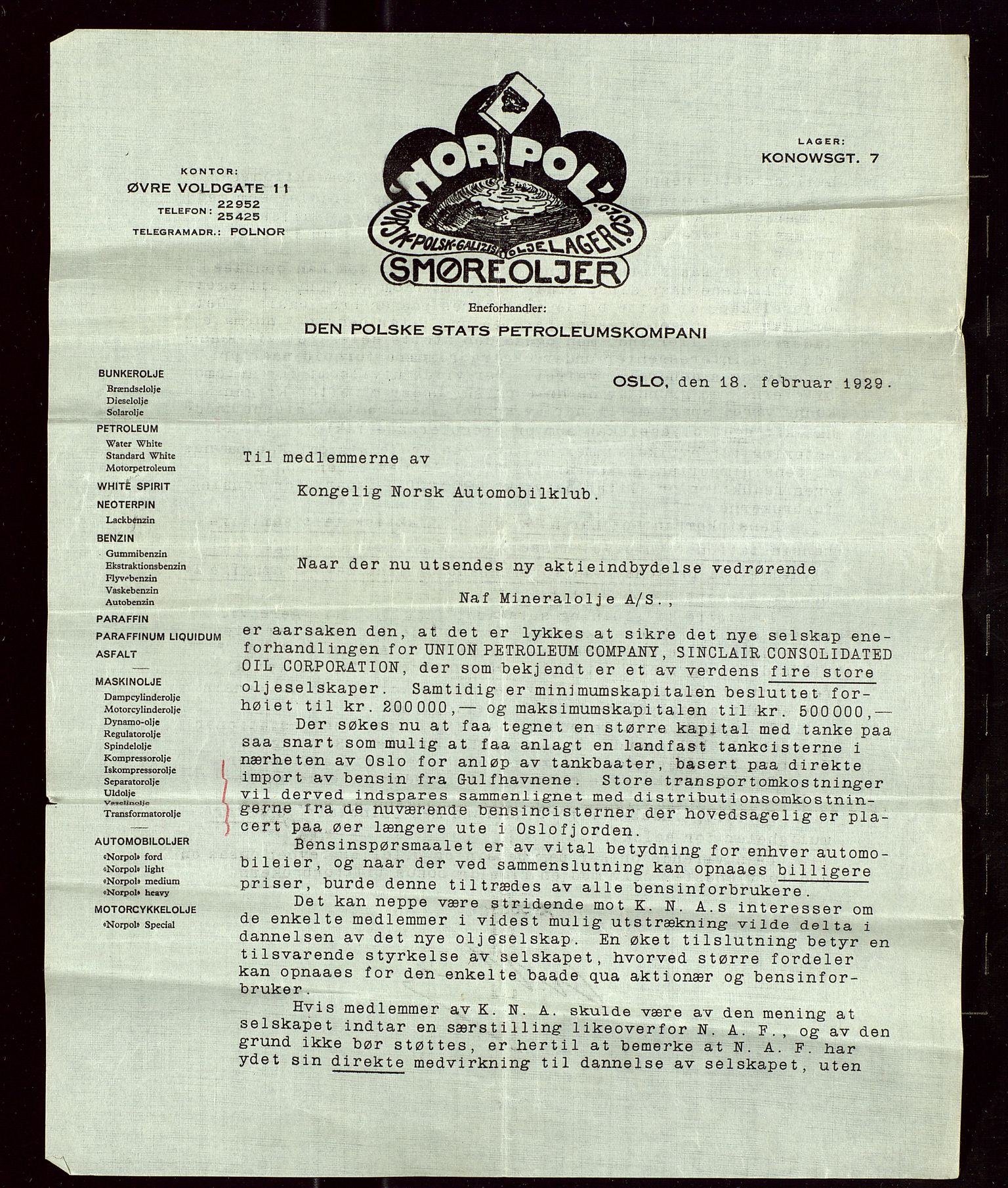 Pa 1521 - A/S Norske Shell, AV/SAST-A-101915/E/Ea/Eaa/L0017: Sjefskorrespondanse, 1929, p. 3