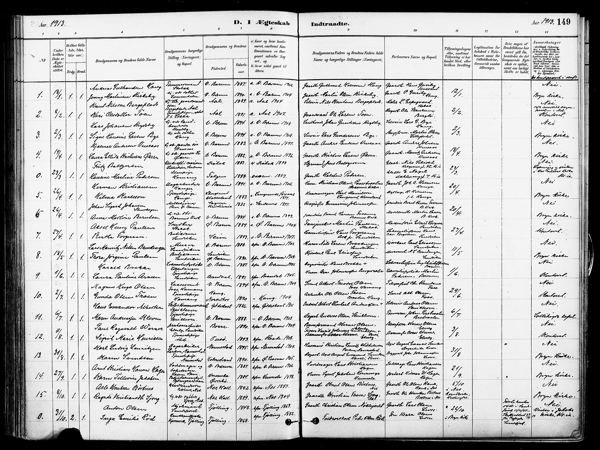 Asker prestekontor Kirkebøker, SAO/A-10256a/F/Fb/L0002: Parish register (official) no. II 2, 1879-1921, p. 149