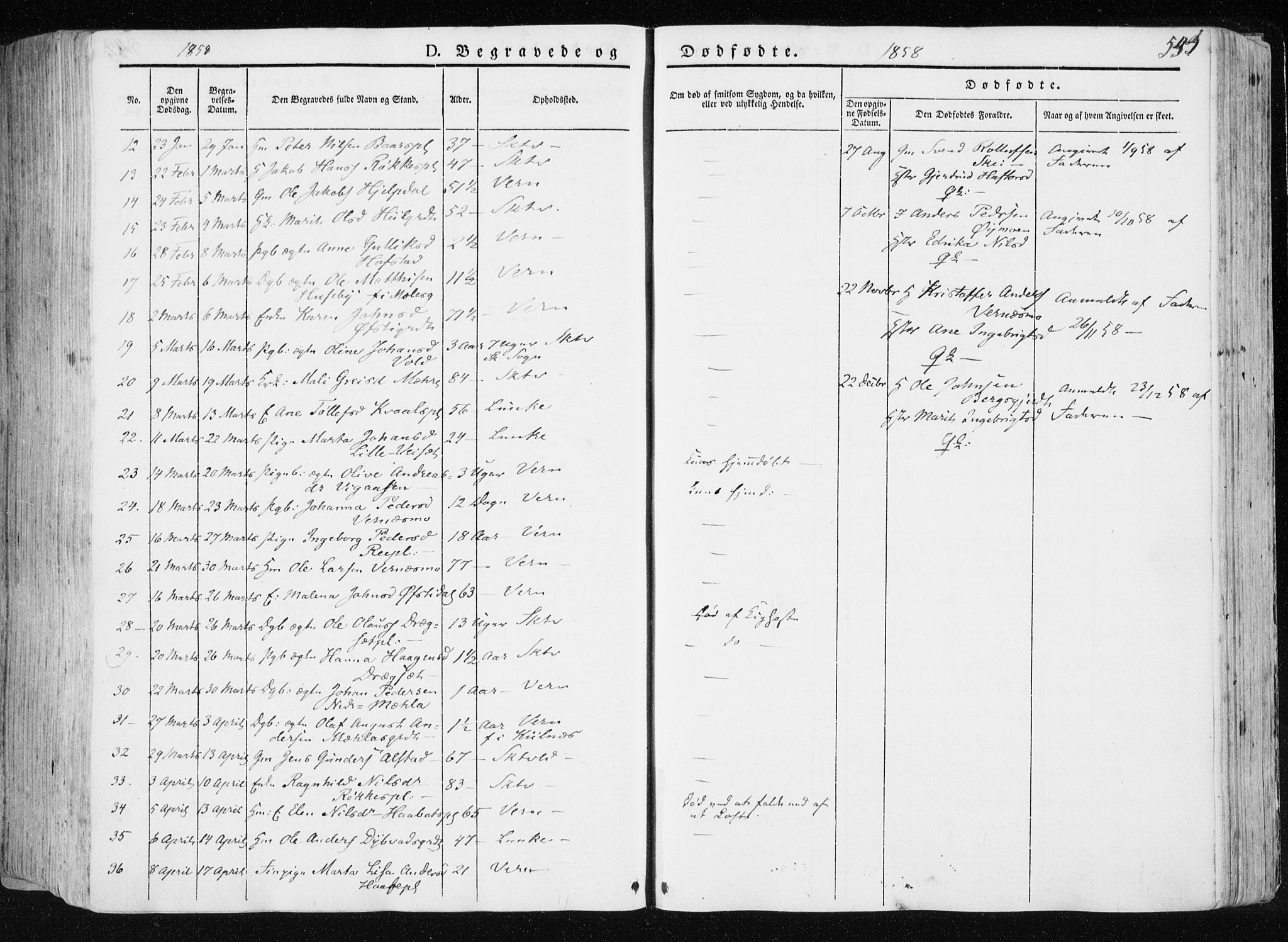 Ministerialprotokoller, klokkerbøker og fødselsregistre - Nord-Trøndelag, SAT/A-1458/709/L0074: Parish register (official) no. 709A14, 1845-1858, p. 534