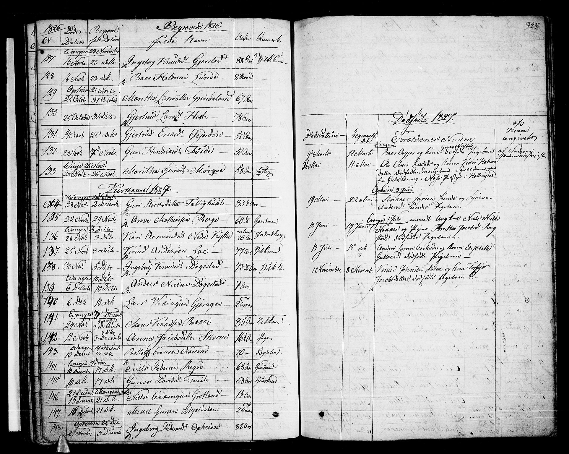 Voss sokneprestembete, SAB/A-79001/H/Haa: Parish register (official) no. A 12, 1823-1837, p. 325