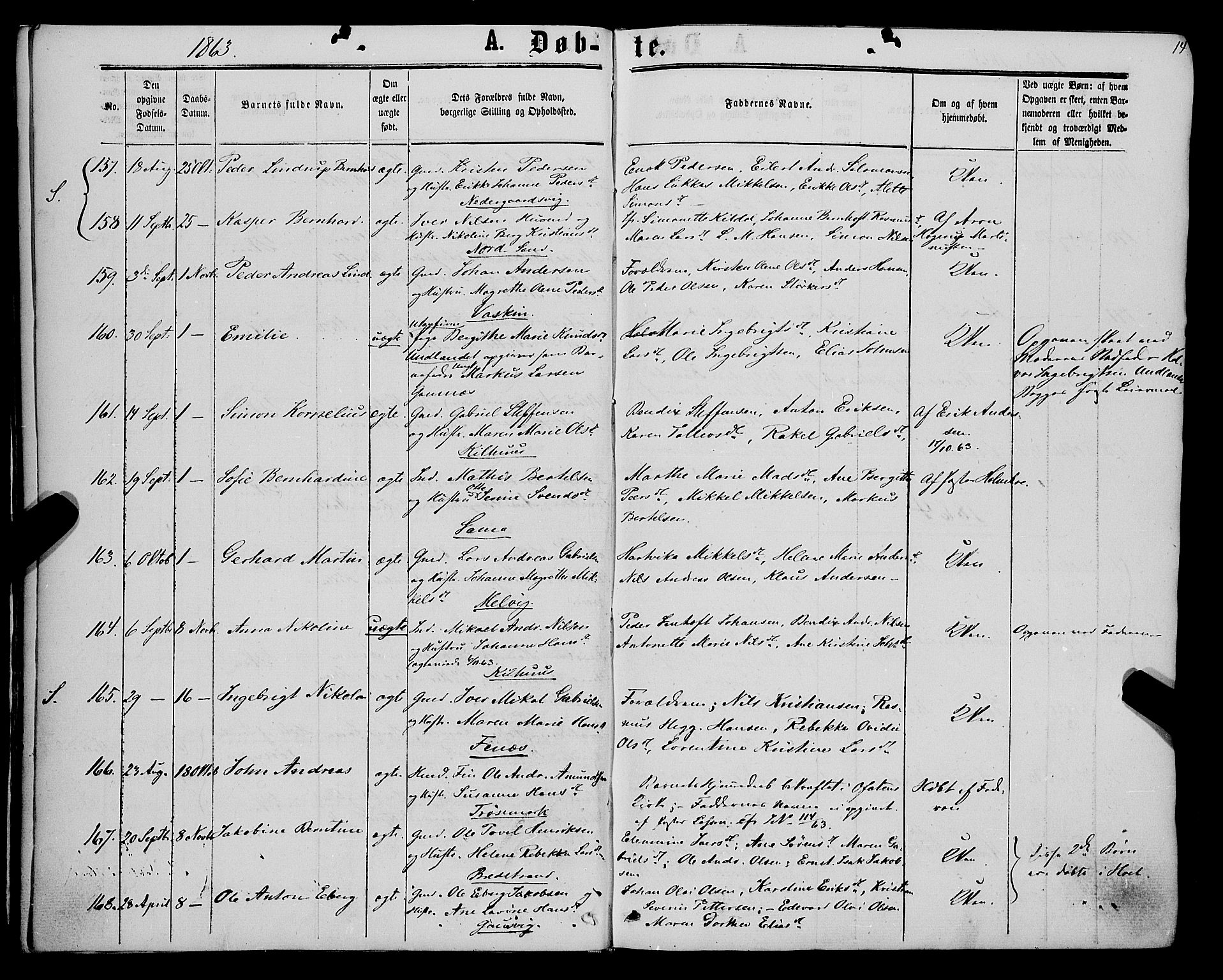 Trondenes sokneprestkontor, AV/SATØ-S-1319/H/Ha/L0012kirke: Parish register (official) no. 12, 1863-1870, p. 14