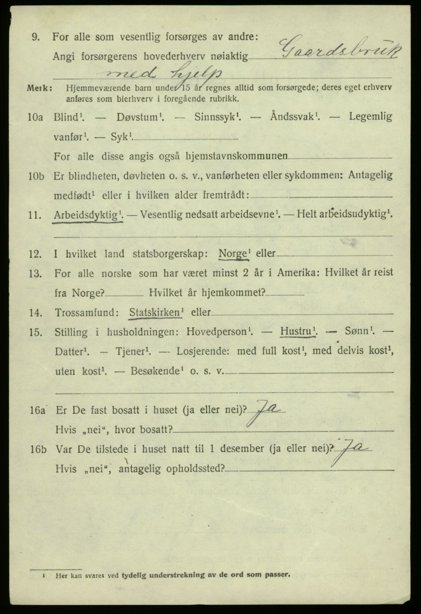 SAB, 1920 census for Bruvik, 1920, p. 7701