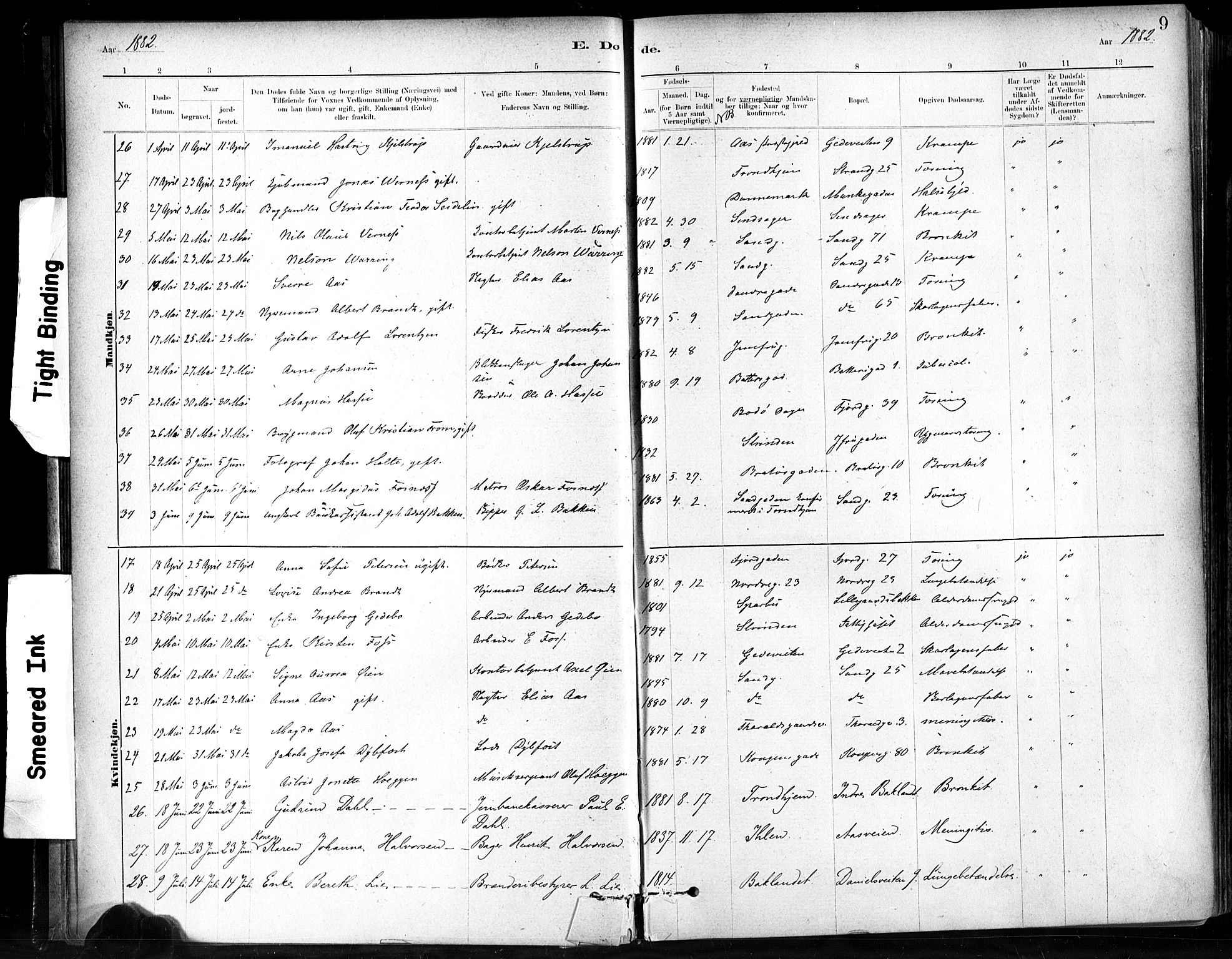 Ministerialprotokoller, klokkerbøker og fødselsregistre - Sør-Trøndelag, AV/SAT-A-1456/602/L0120: Parish register (official) no. 602A18, 1880-1913, p. 9