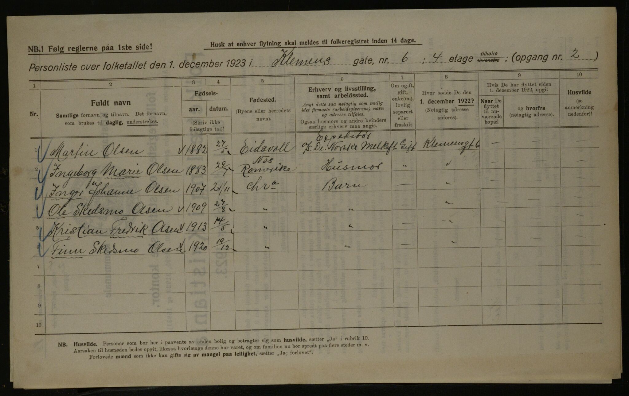 OBA, Municipal Census 1923 for Kristiania, 1923, p. 14572