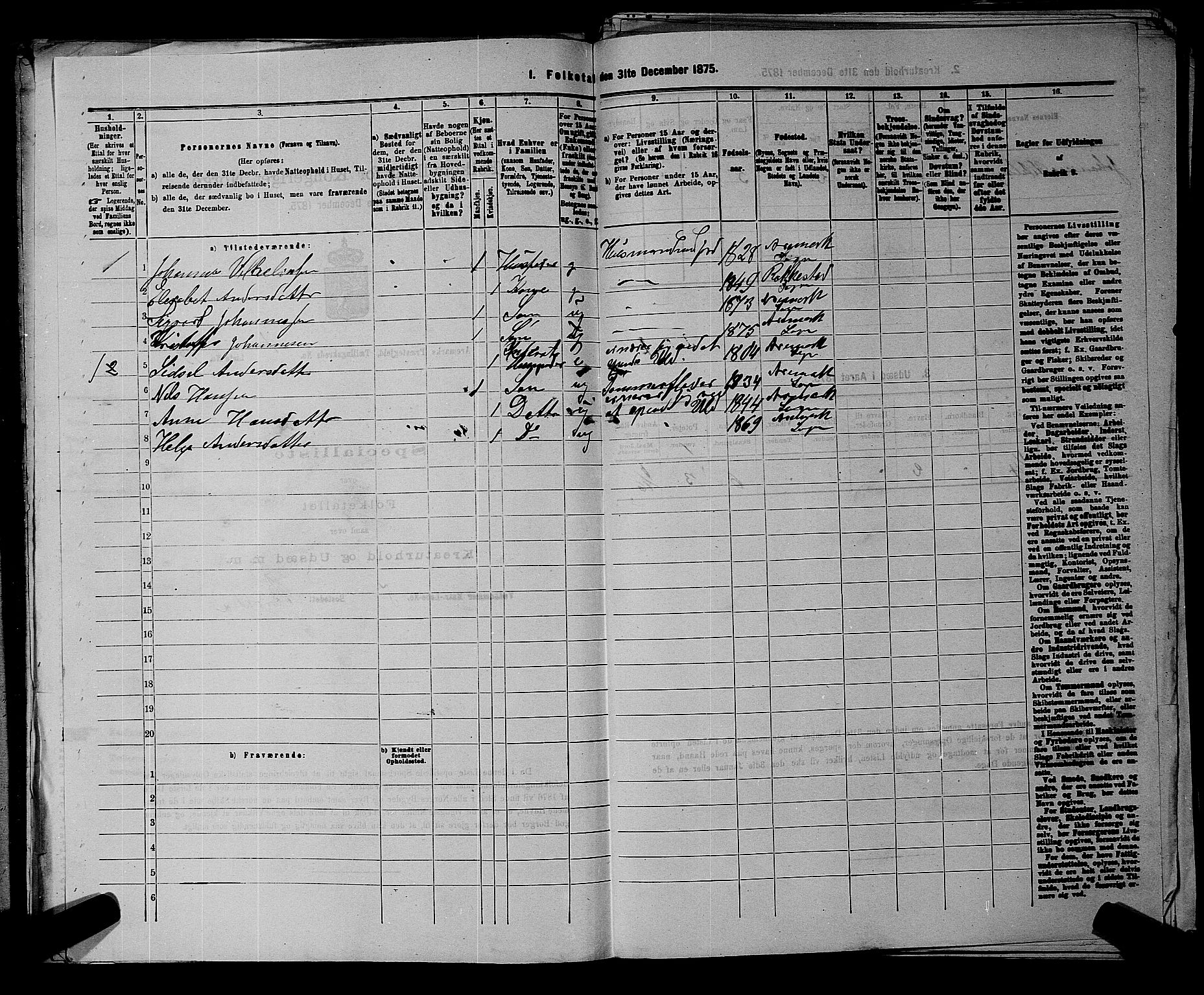 RA, 1875 census for 0118P Aremark, 1875, p. 87