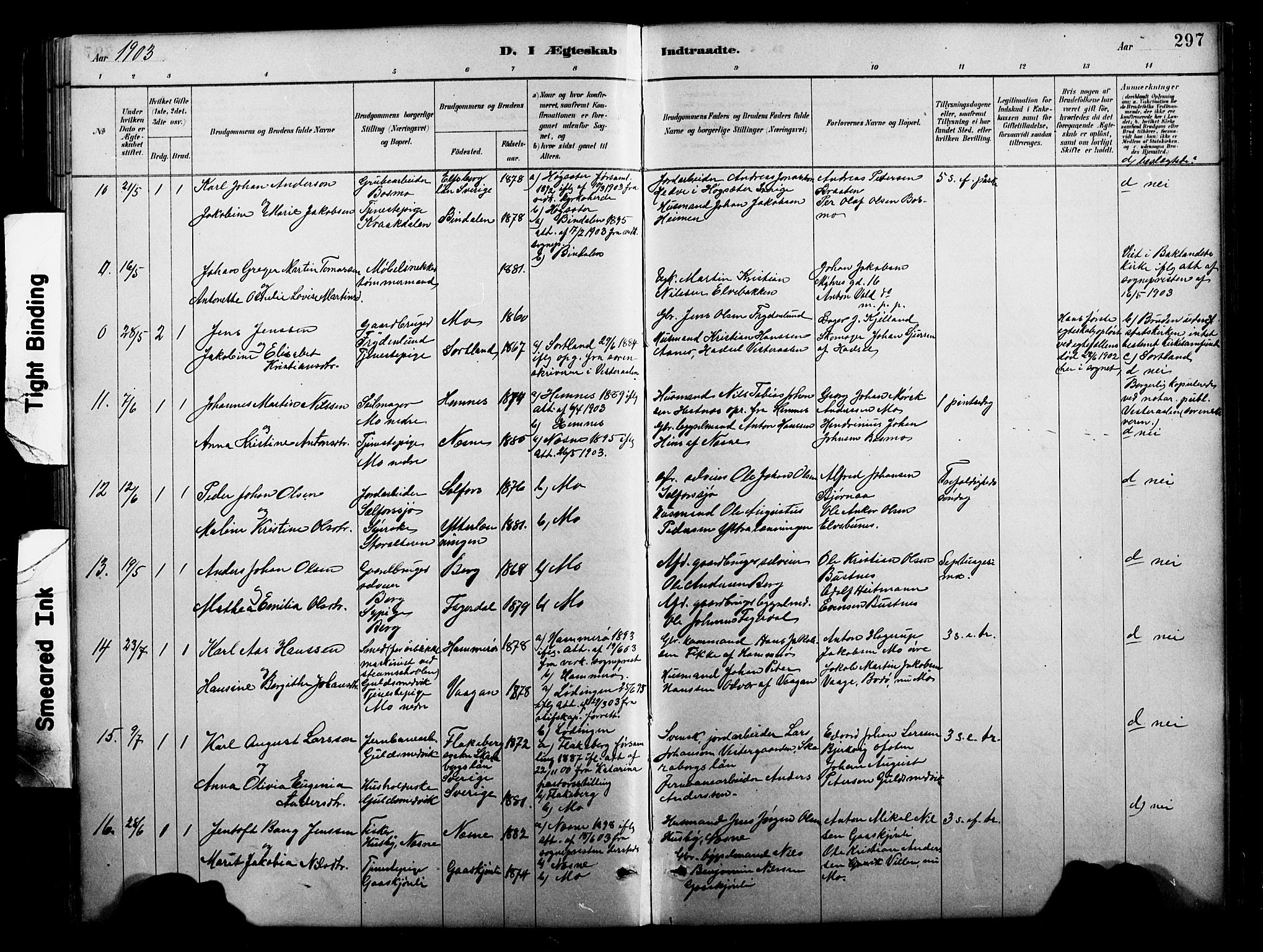 Ministerialprotokoller, klokkerbøker og fødselsregistre - Nordland, SAT/A-1459/827/L0421: Parish register (copy) no. 827C10, 1887-1906, p. 297