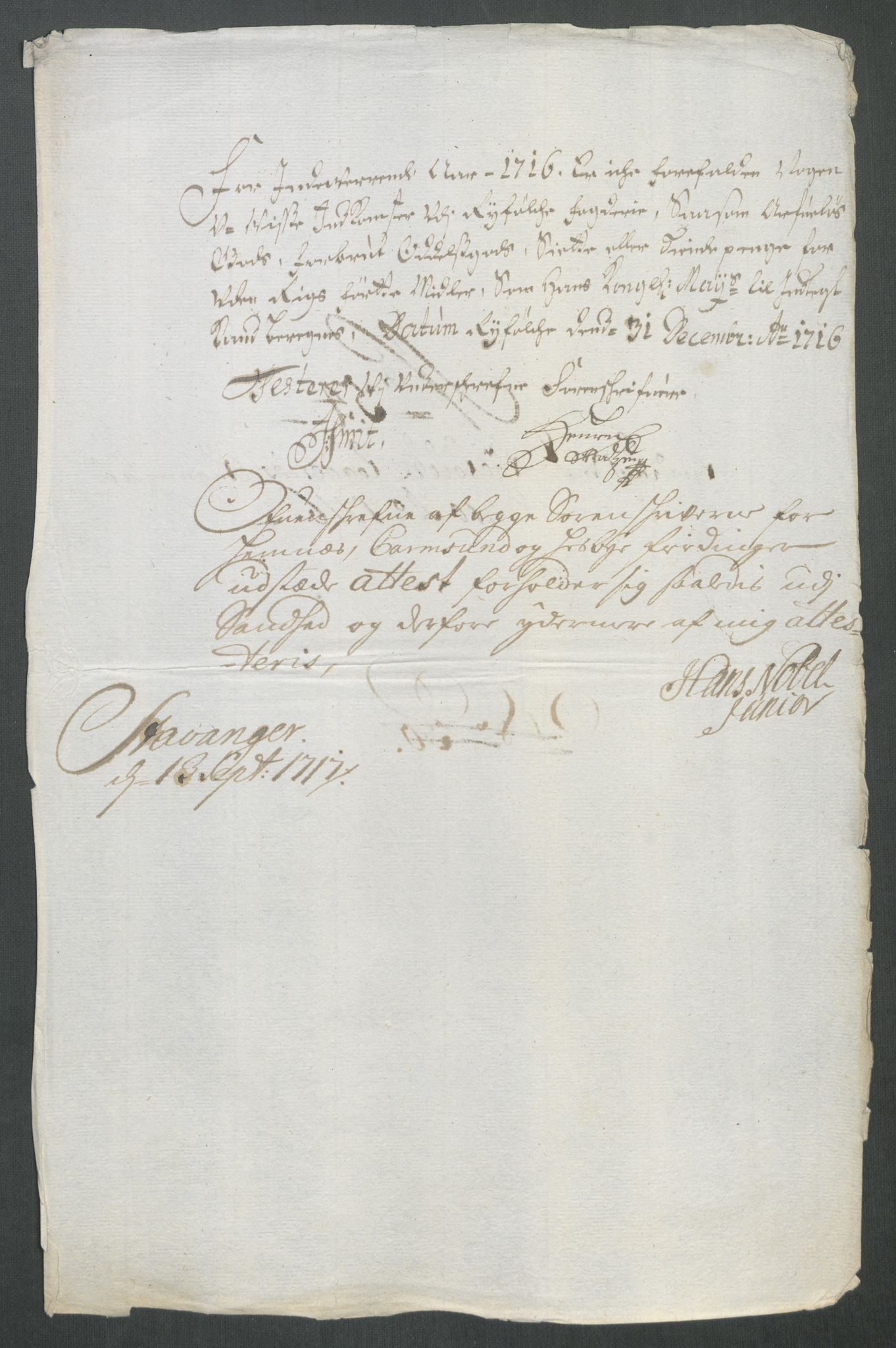 Rentekammeret inntil 1814, Reviderte regnskaper, Fogderegnskap, AV/RA-EA-4092/R47/L2869: Fogderegnskap Ryfylke, 1716, p. 286