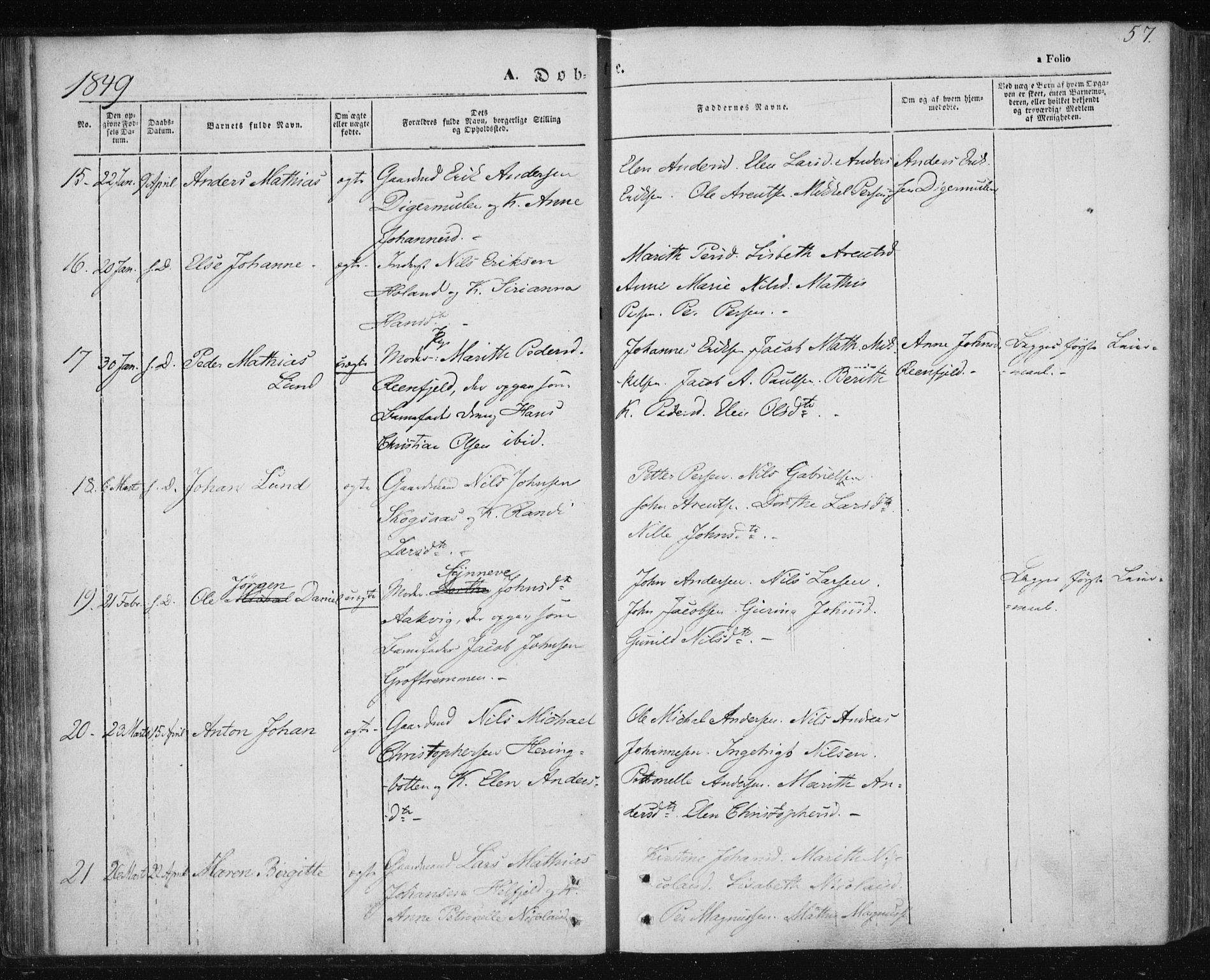 Ministerialprotokoller, klokkerbøker og fødselsregistre - Nordland, AV/SAT-A-1459/820/L0291: Parish register (official) no. 820A12, 1846-1854, p. 57