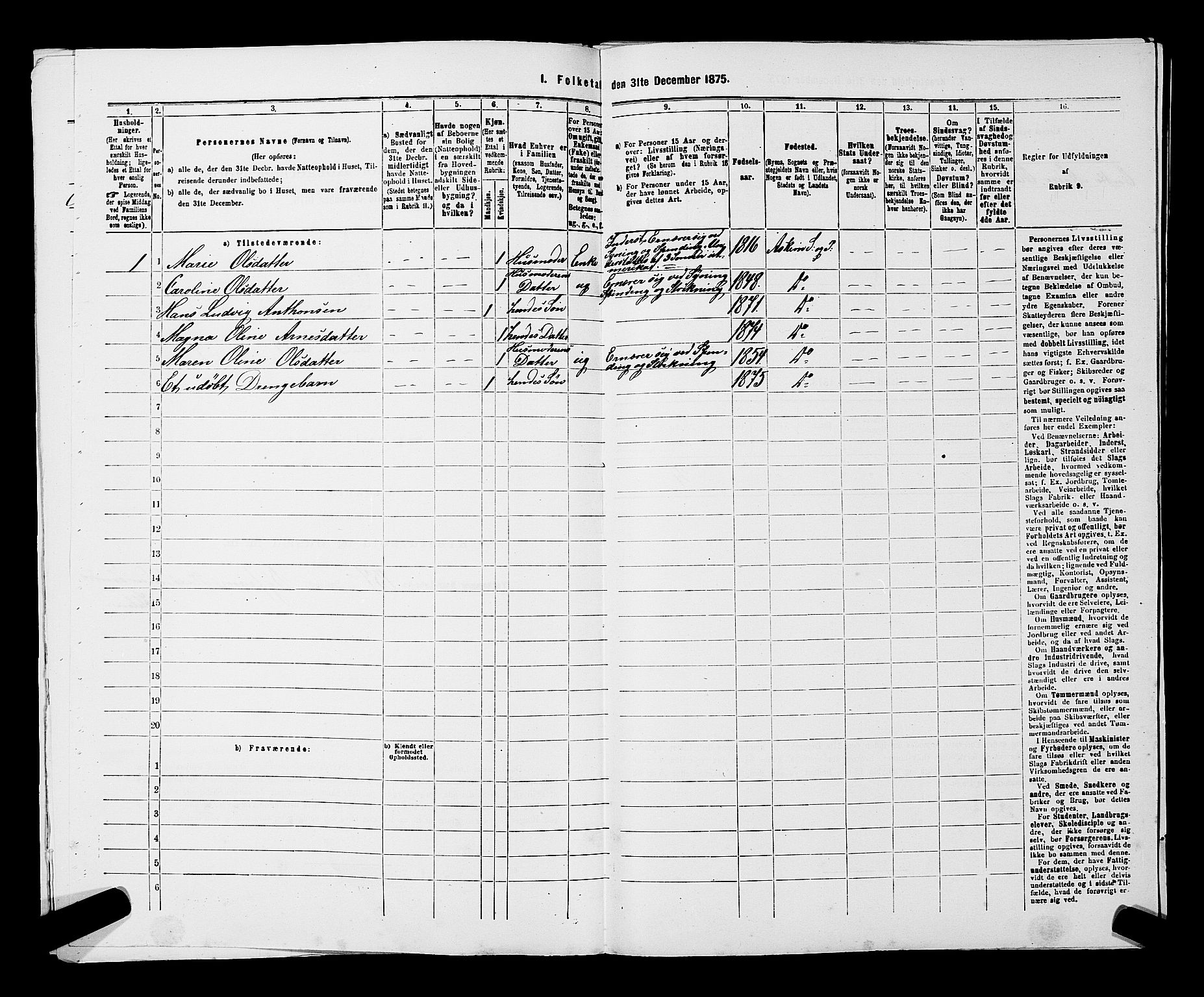 RA, 1875 census for 0124P Askim, 1875, p. 818