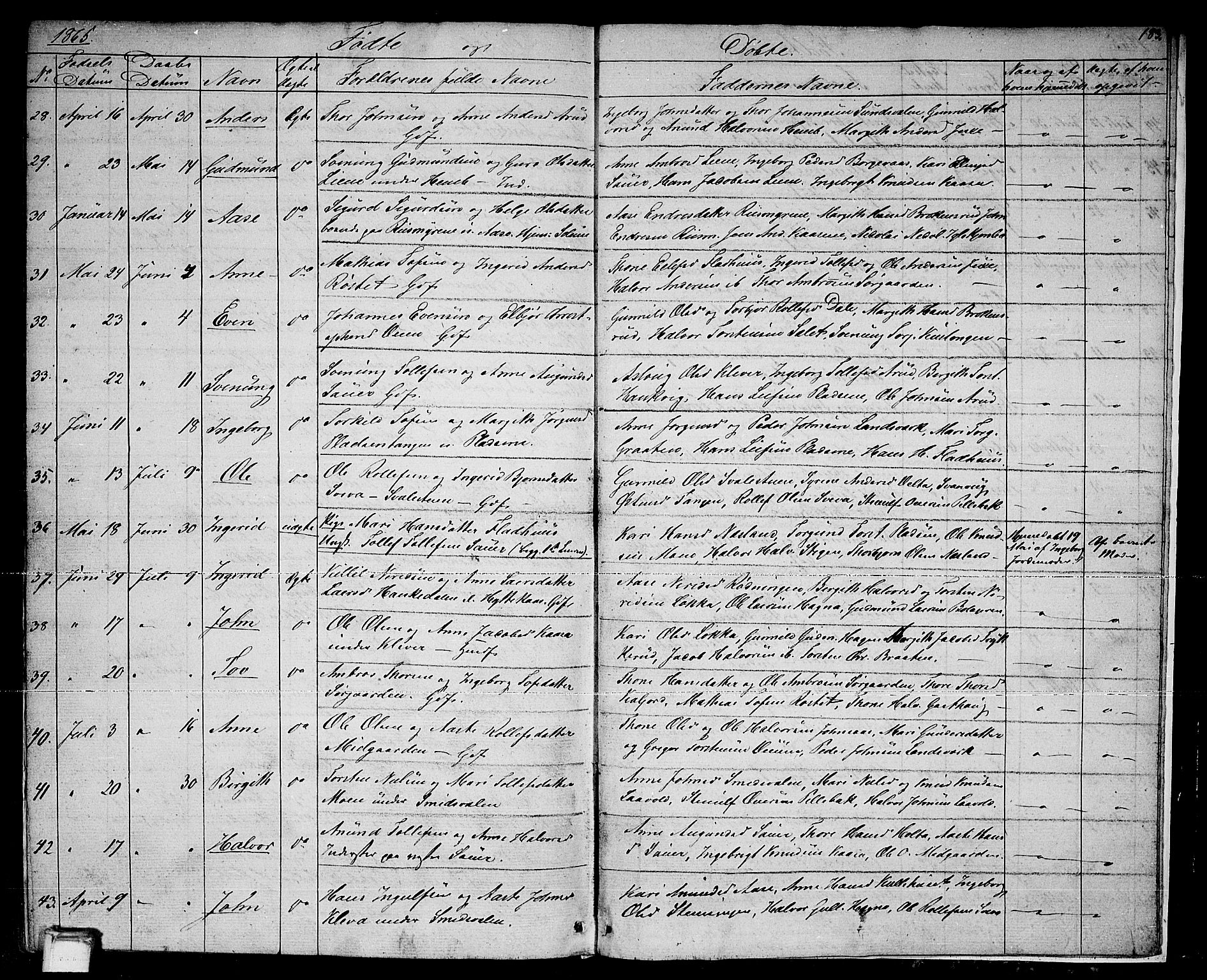 Sauherad kirkebøker, AV/SAKO-A-298/G/Ga/L0002: Parish register (copy) no. I 2, 1842-1866, p. 183