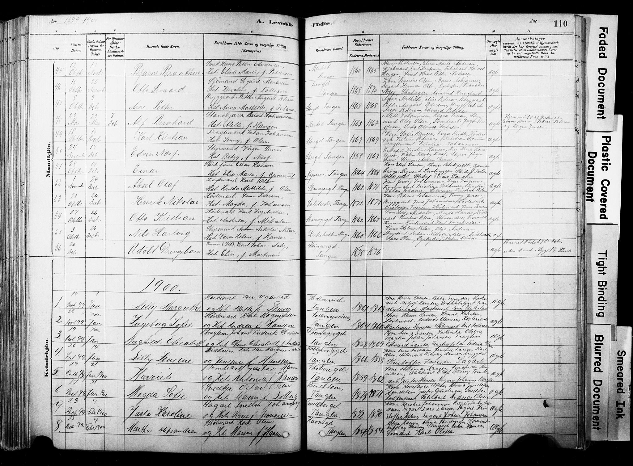Strømsø kirkebøker, SAKO/A-246/F/Fb/L0006: Parish register (official) no. II 6, 1879-1910, p. 110