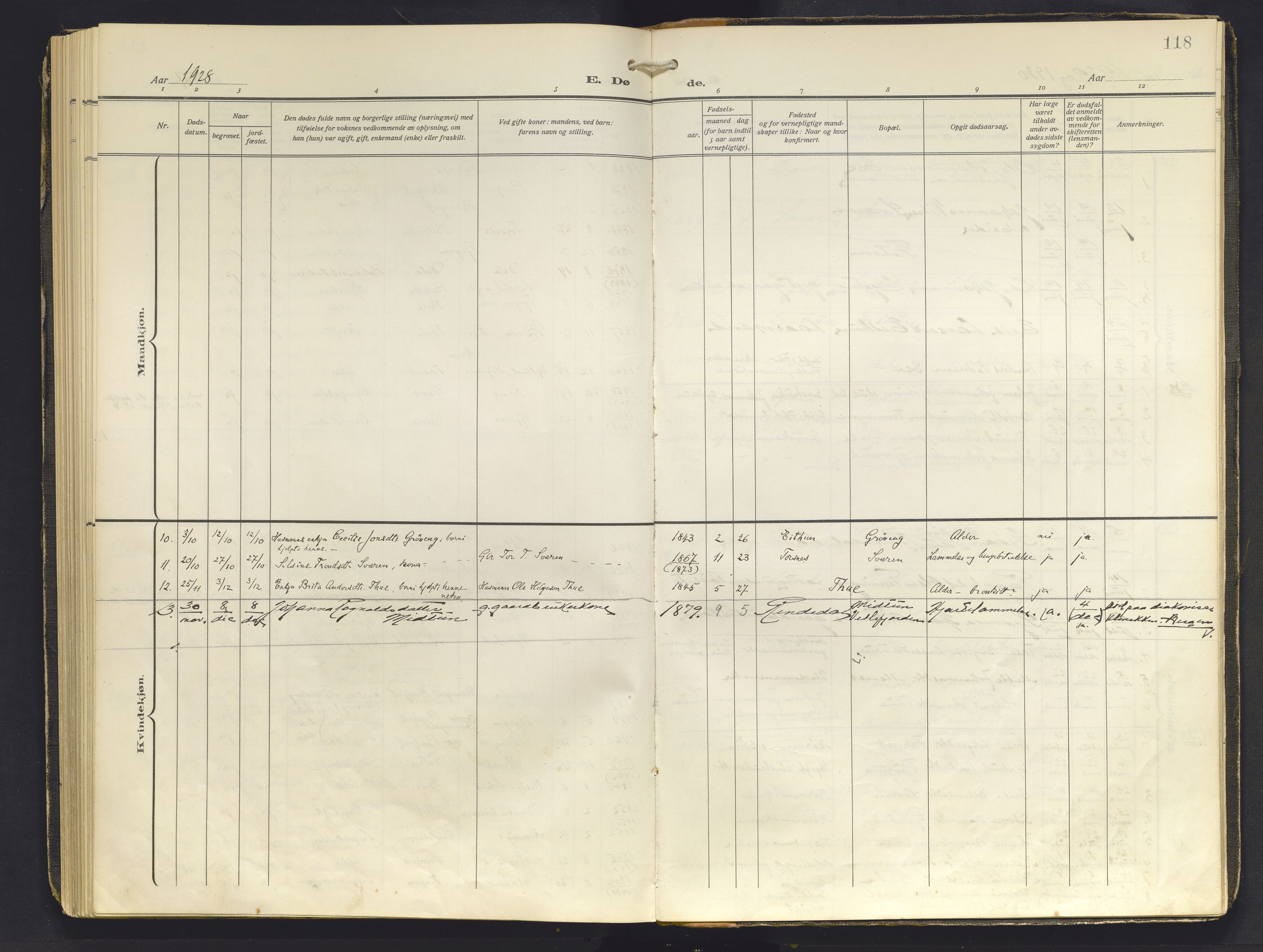 Balestrand sokneprestembete, AV/SAB-A-79601/H/Haa/Haab/L0002: Parish register (official) no. B 2, 1911-1932, p. 118