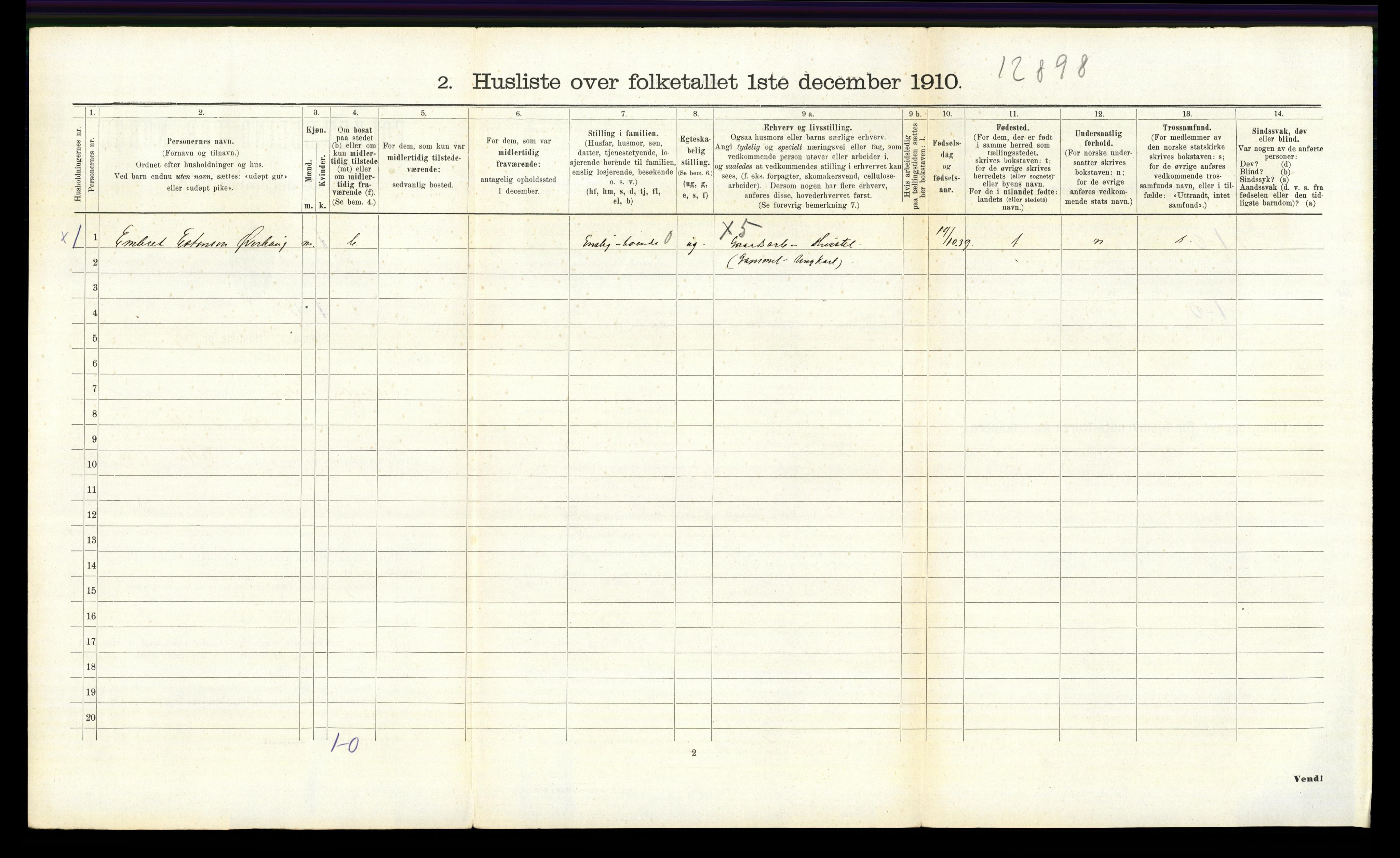 RA, 1910 census for Tolga, 1910, p. 1251