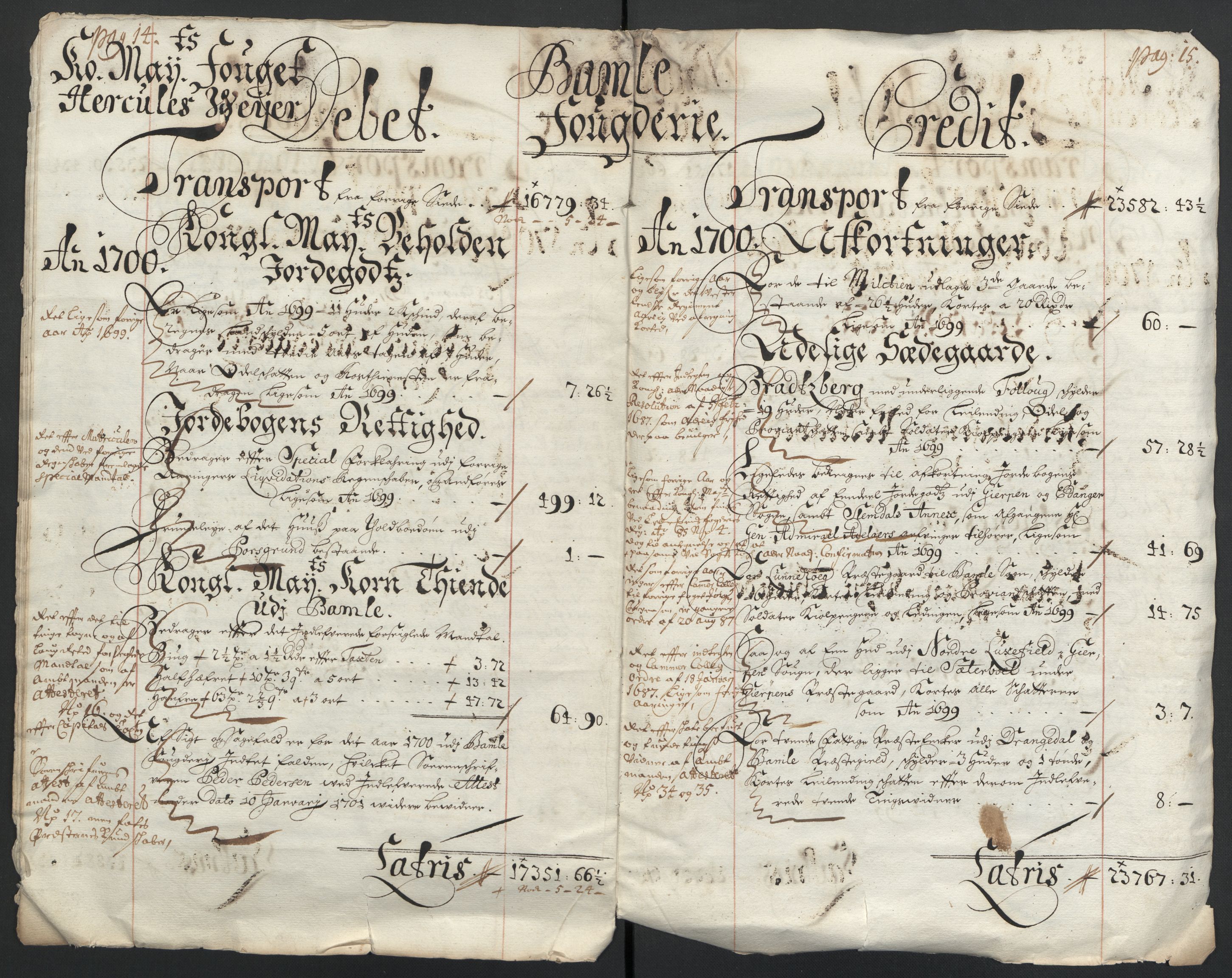 Rentekammeret inntil 1814, Reviderte regnskaper, Fogderegnskap, AV/RA-EA-4092/R36/L2103: Fogderegnskap Øvre og Nedre Telemark og Bamble, 1700, p. 10