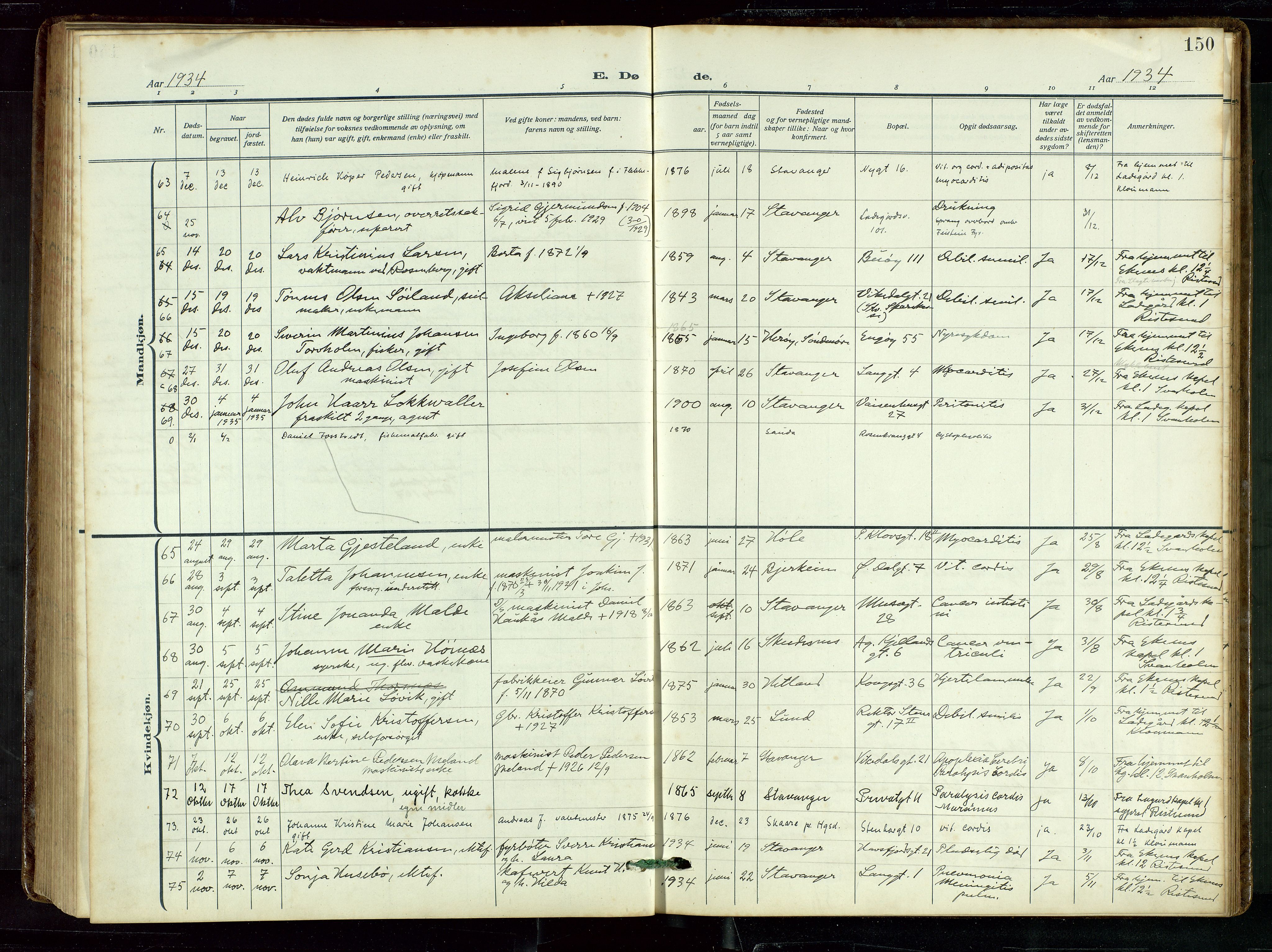 St. Petri sokneprestkontor, AV/SAST-A-101813/002/D/L0003: Parish register (official) no. A 28, 1919-1938, p. 150