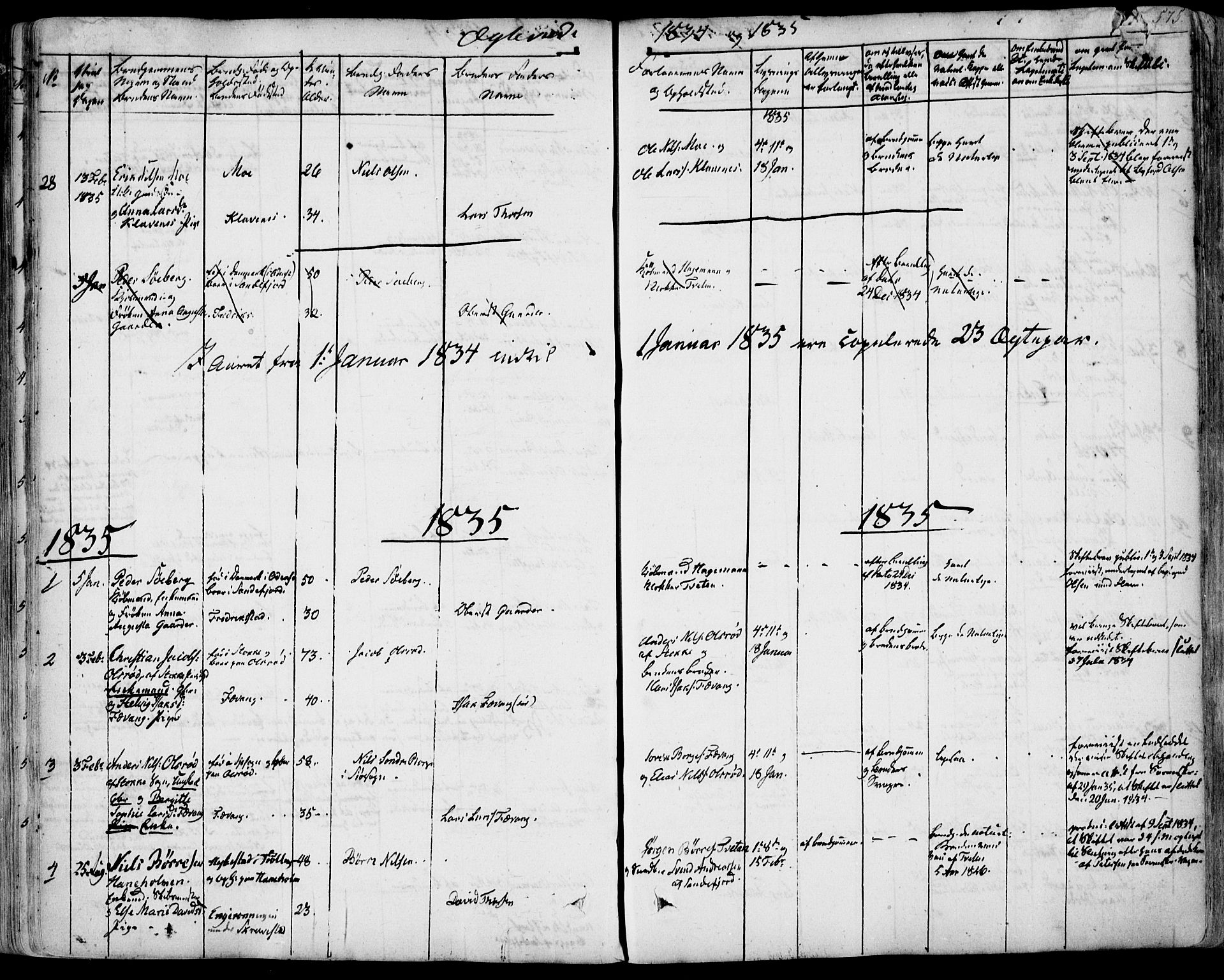 Sandar kirkebøker, SAKO/A-243/F/Fa/L0005: Parish register (official) no. 5, 1832-1847, p. 574-575