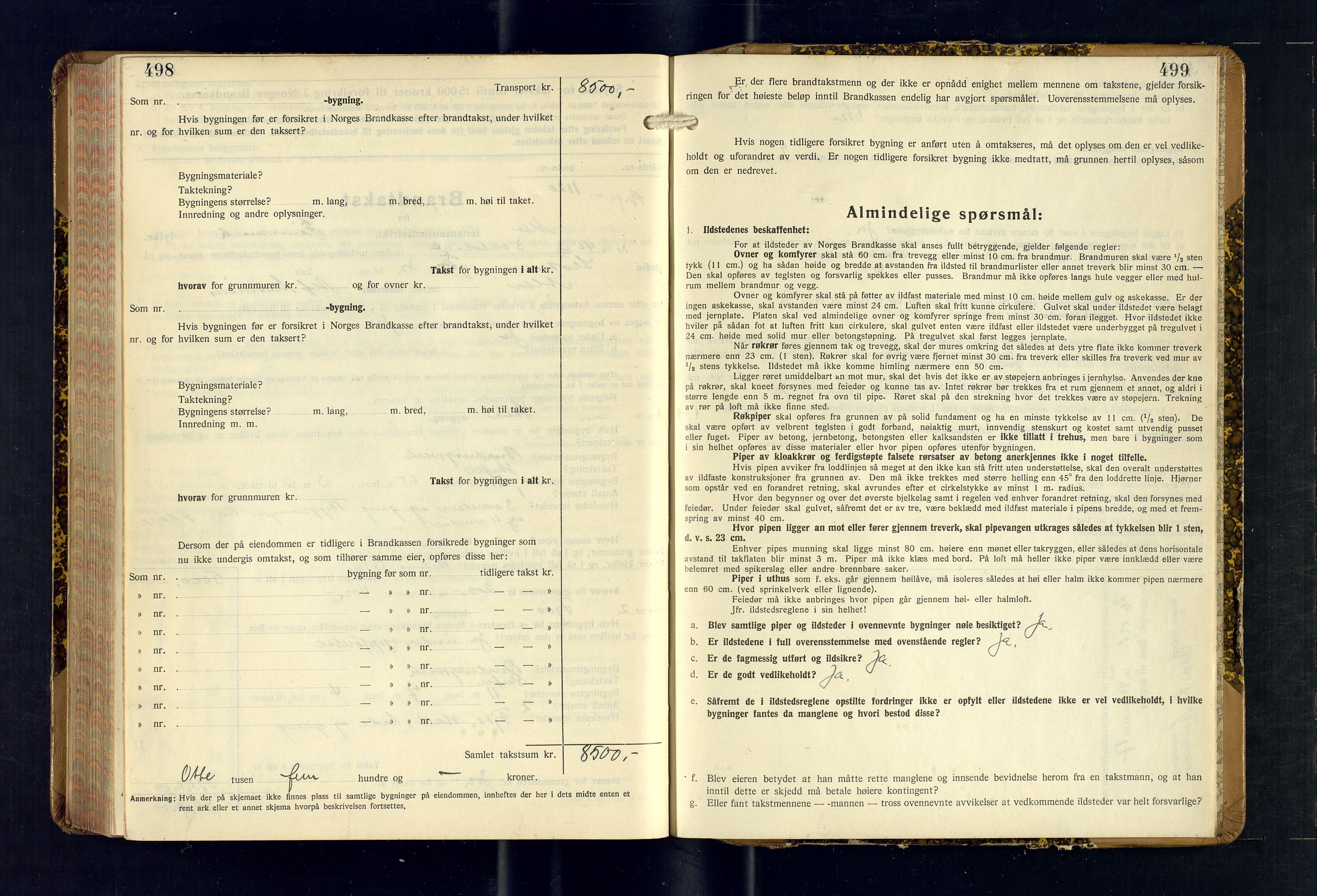 Alta lensmannskontor, AV/SATØ-S-1165/O/Ob/L0178: Branntakstprotokoll, 1937-1940, p. 498-499