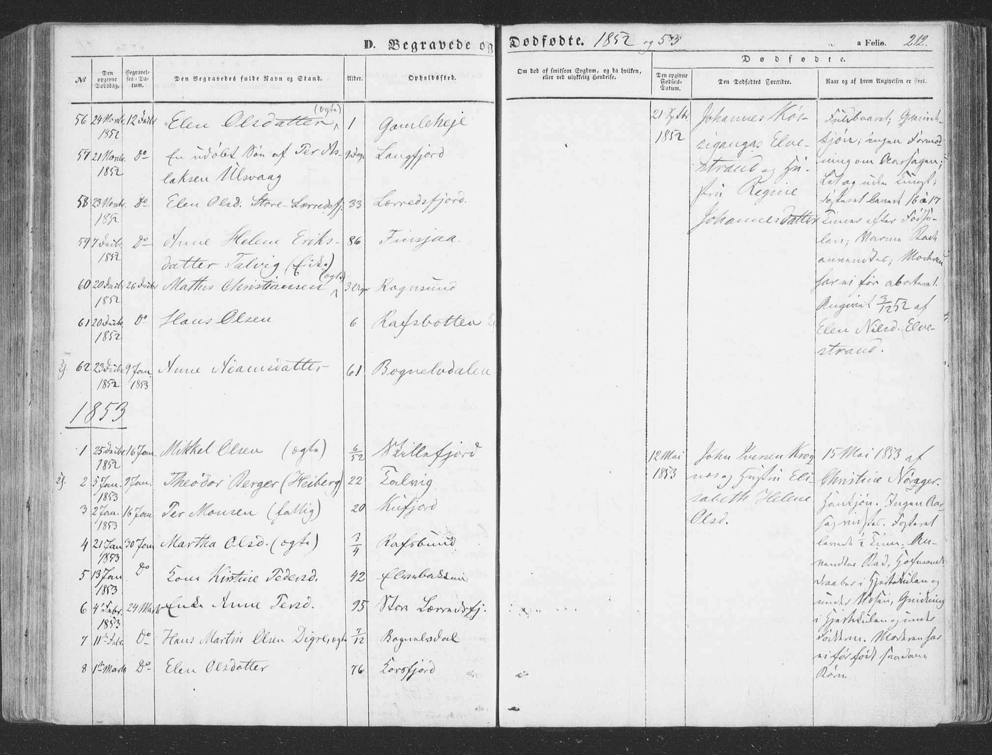 Talvik sokneprestkontor, SATØ/S-1337/H/Ha/L0010kirke: Parish register (official) no. 10, 1852-1864, p. 212