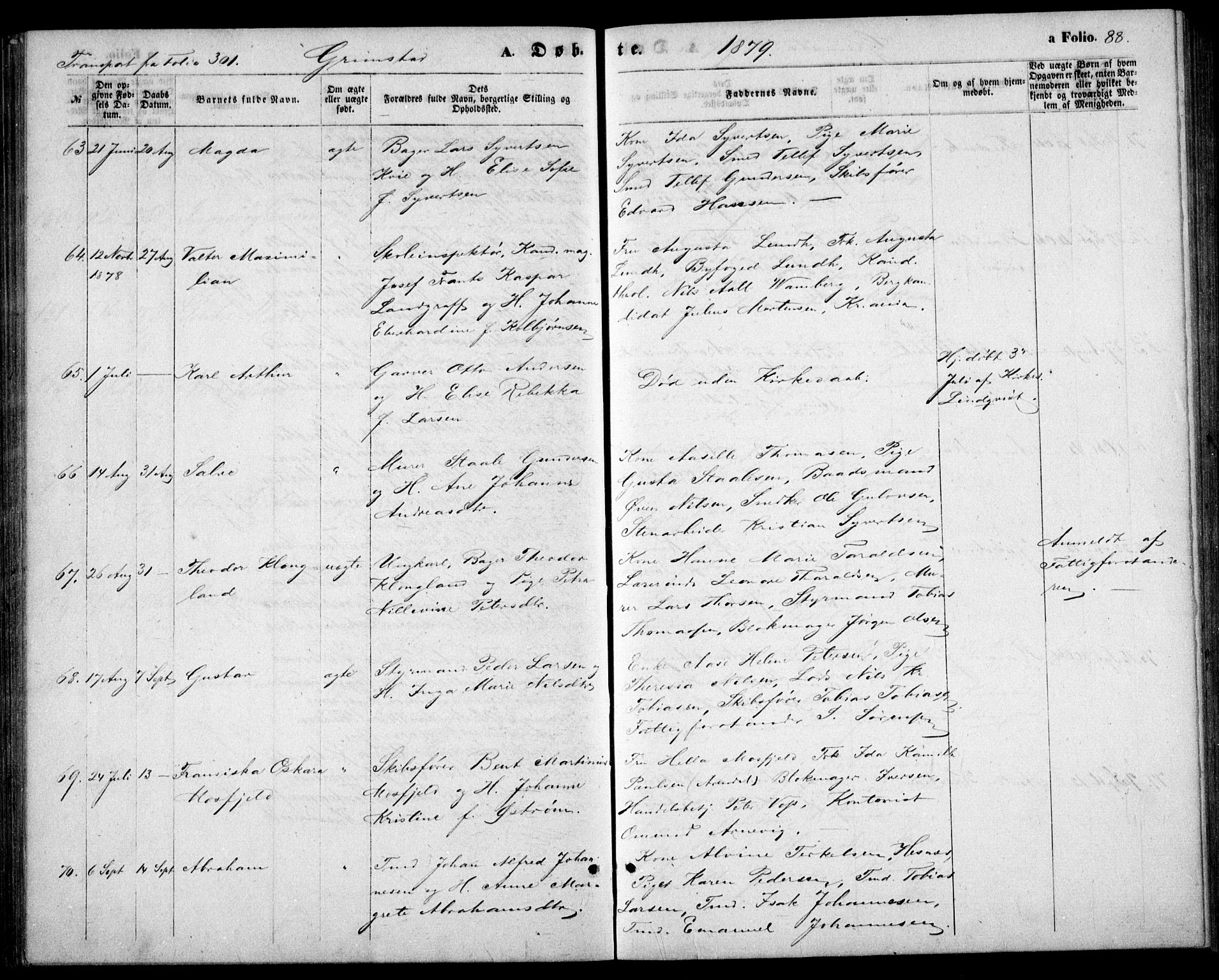 Fjære sokneprestkontor, AV/SAK-1111-0011/F/Fb/L0009: Parish register (copy) no. B 9, 1867-1870, p. 88