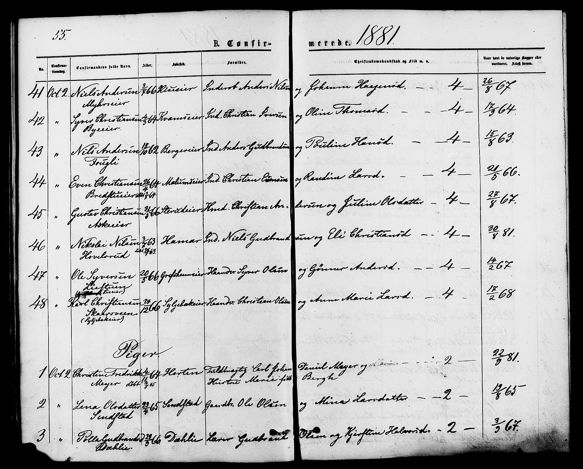 Nes prestekontor, Hedmark, SAH/PREST-020/K/Ka/L0006: Parish register (official) no. 6, 1873-1886, p. 55
