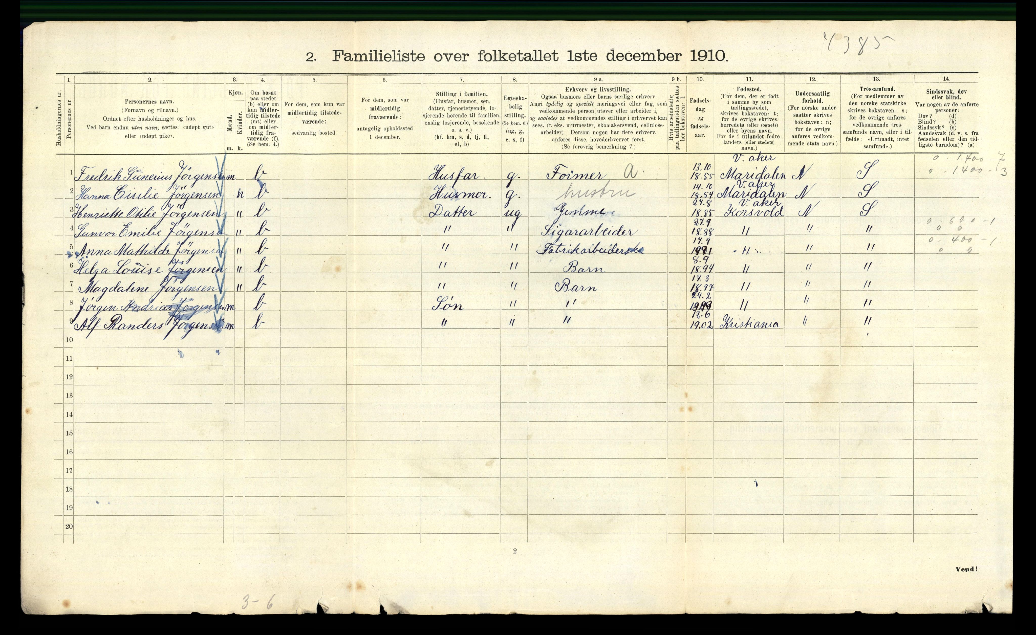 RA, 1910 census for Kristiania, 1910, p. 85090