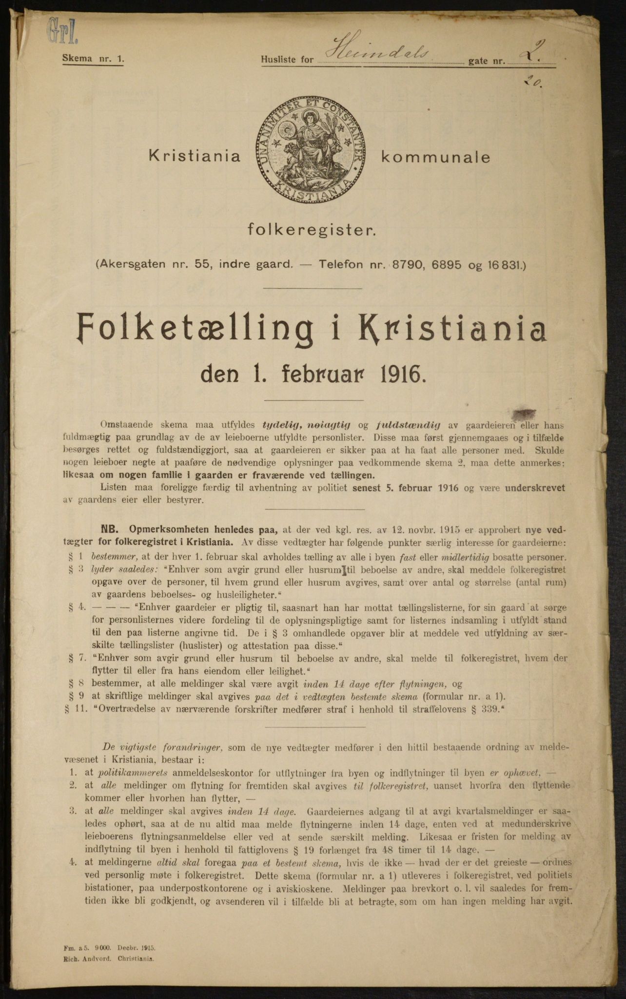 OBA, Municipal Census 1916 for Kristiania, 1916, p. 37191