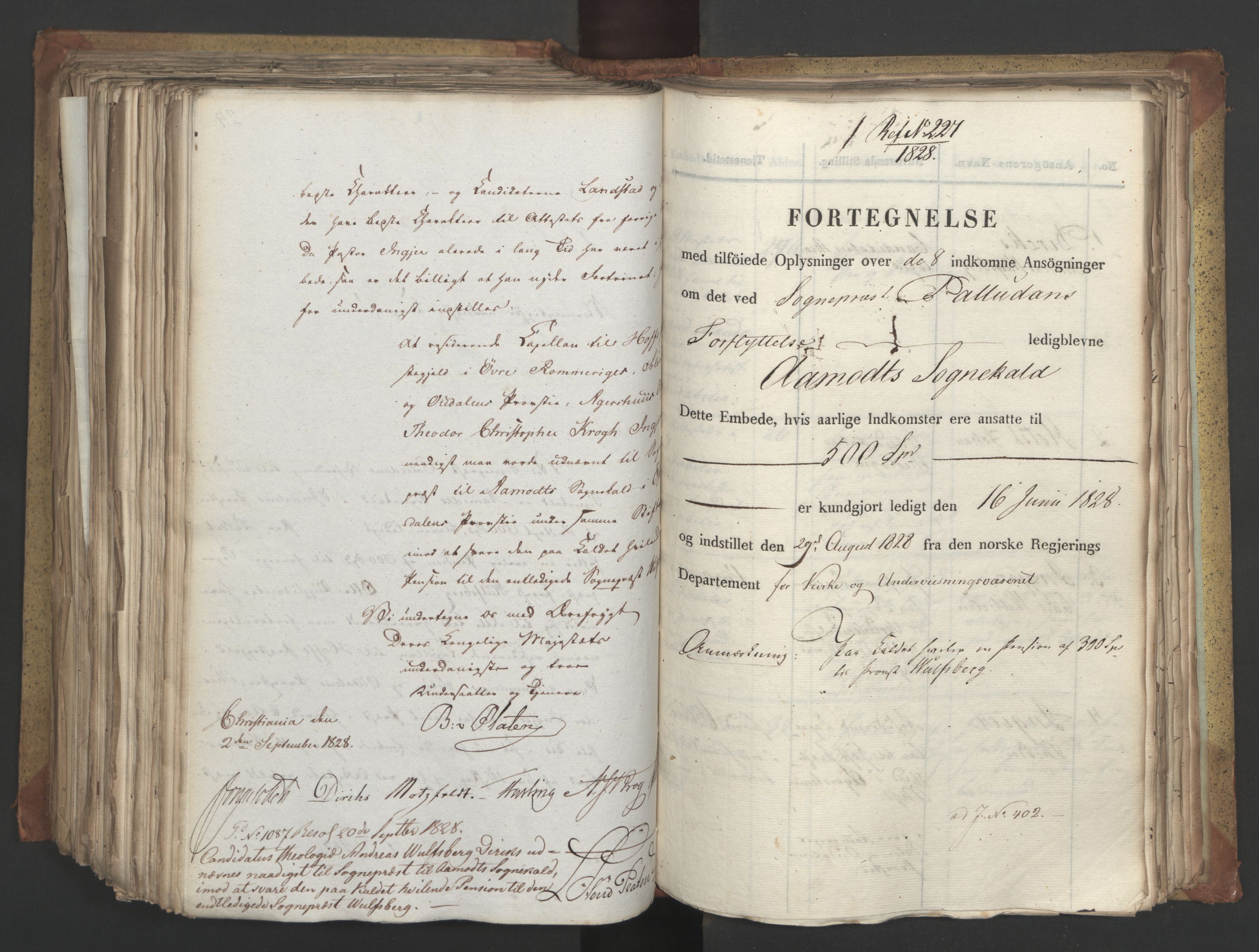 Statsrådsavdelingen i Stockholm, RA/S-1003/D/Da/L0055: Regjeringsinnstillinger nr. 231-435, 1828, p. 530