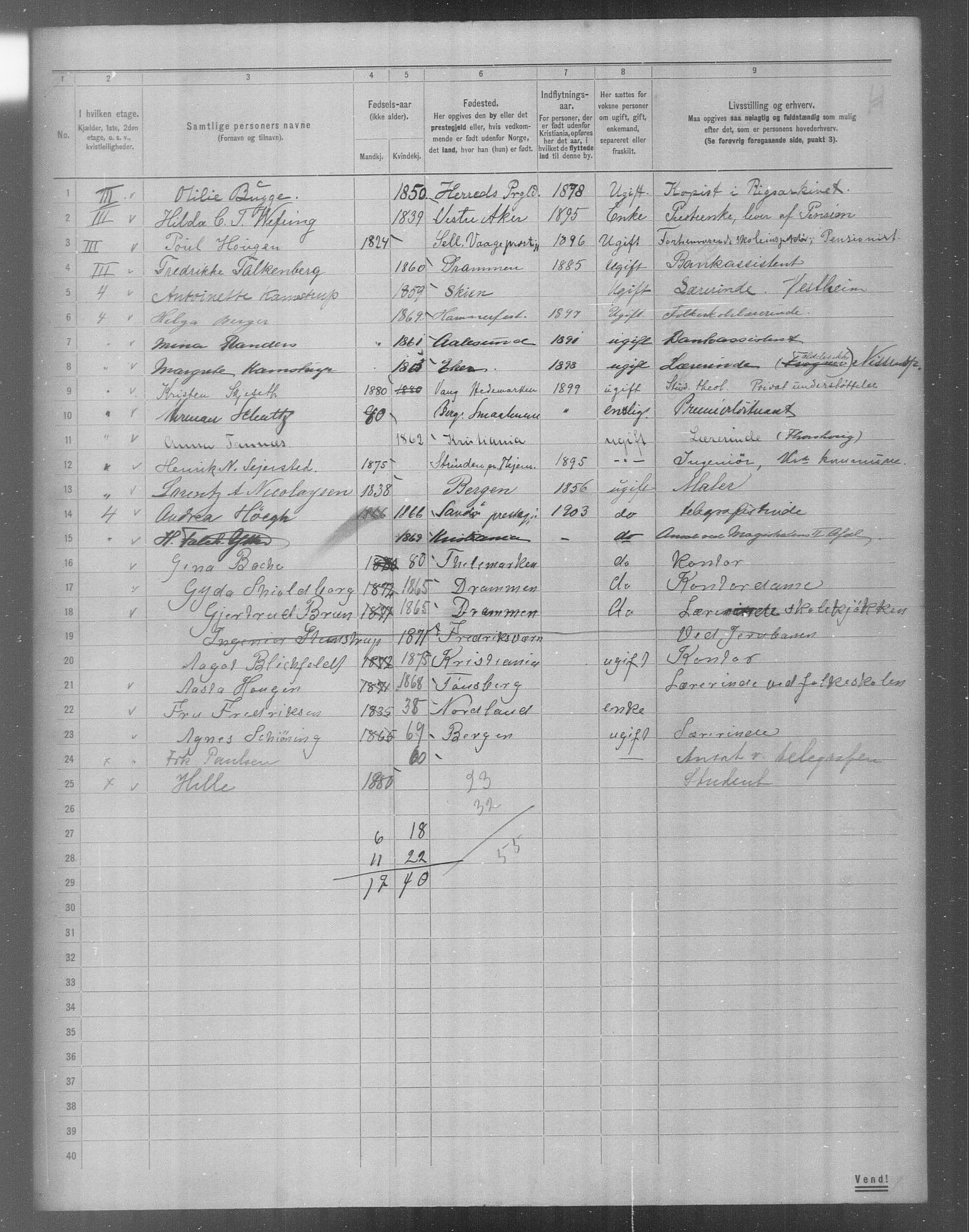 OBA, Municipal Census 1904 for Kristiania, 1904, p. 18409