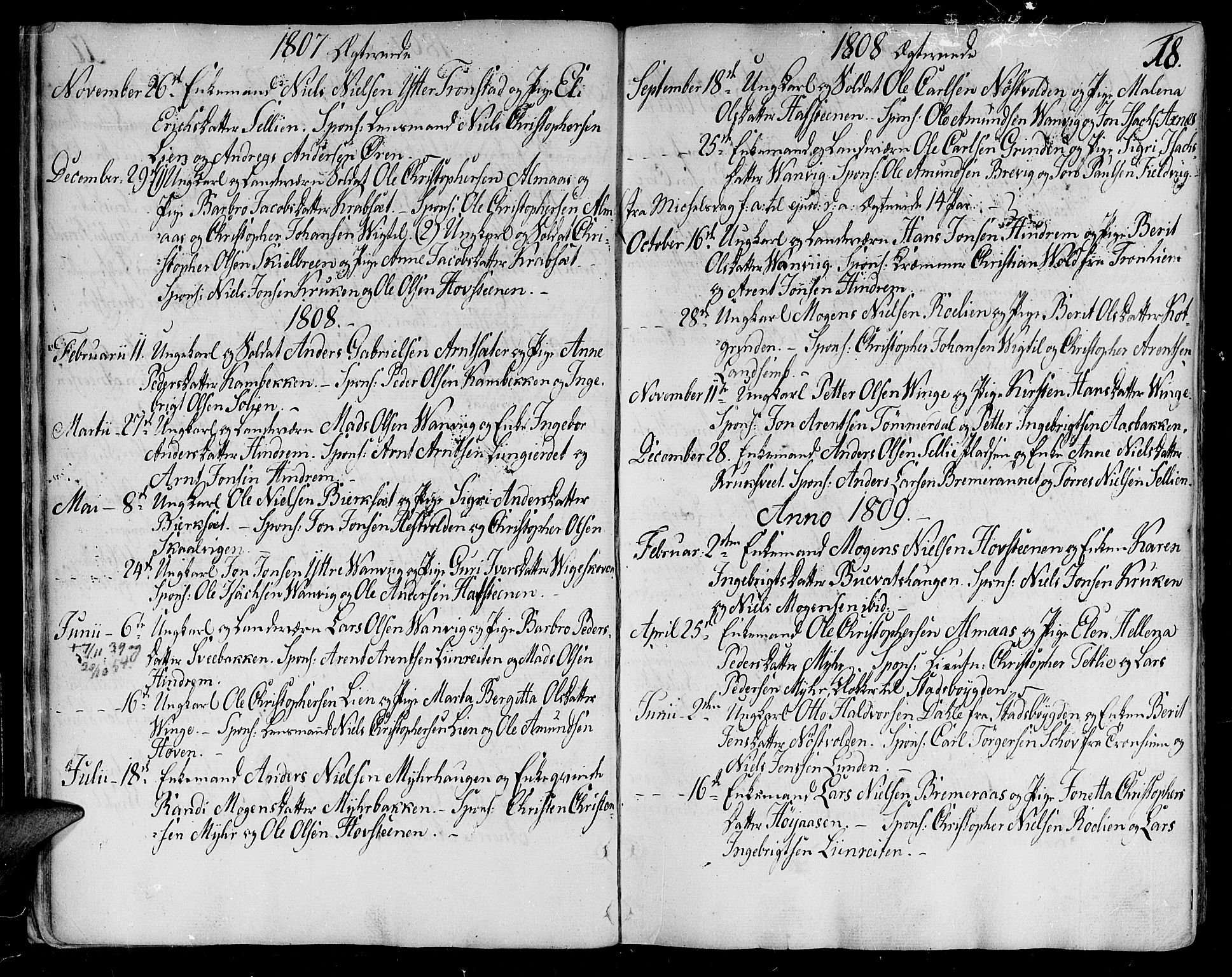 Ministerialprotokoller, klokkerbøker og fødselsregistre - Nord-Trøndelag, SAT/A-1458/701/L0004: Parish register (official) no. 701A04, 1783-1816, p. 18