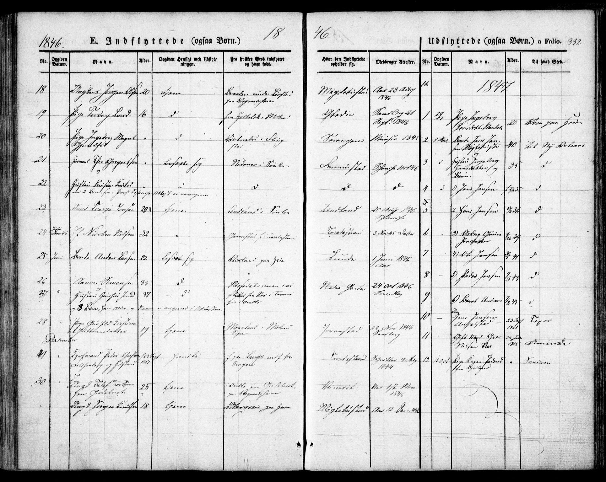 Holt sokneprestkontor, AV/SAK-1111-0021/F/Fa/L0007: Parish register (official) no. A 7, 1836-1848, p. 332