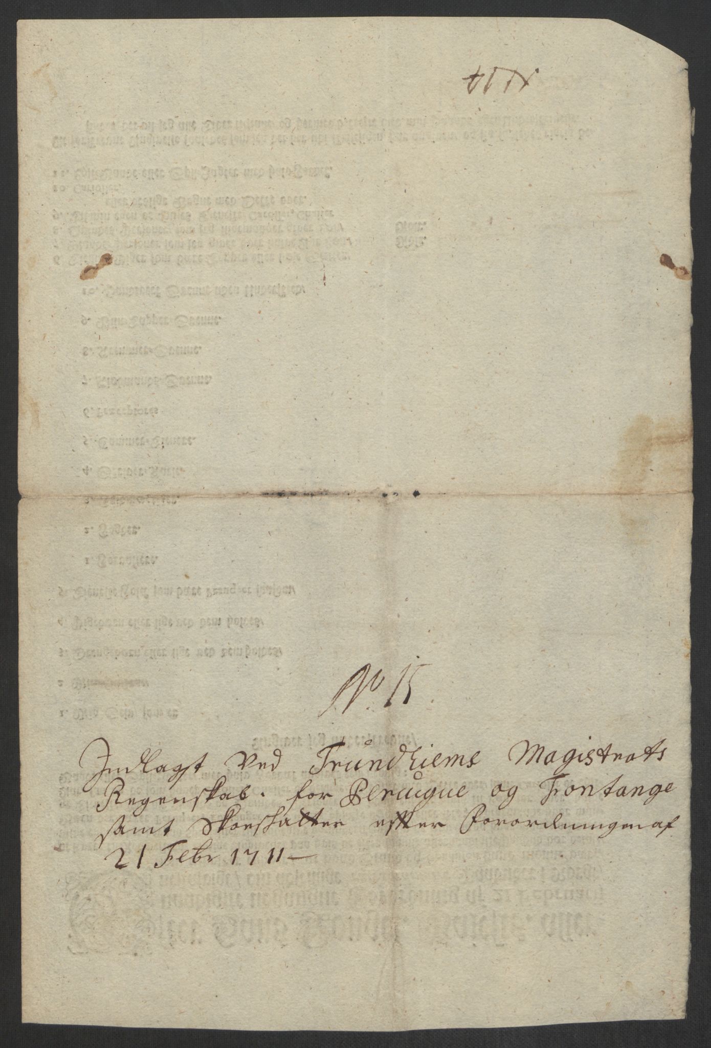 Rentekammeret inntil 1814, Reviderte regnskaper, Byregnskaper, AV/RA-EA-4066/R/Rs/L0507: [S3] Kontribusjonsregnskap, 1699-1711, p. 518