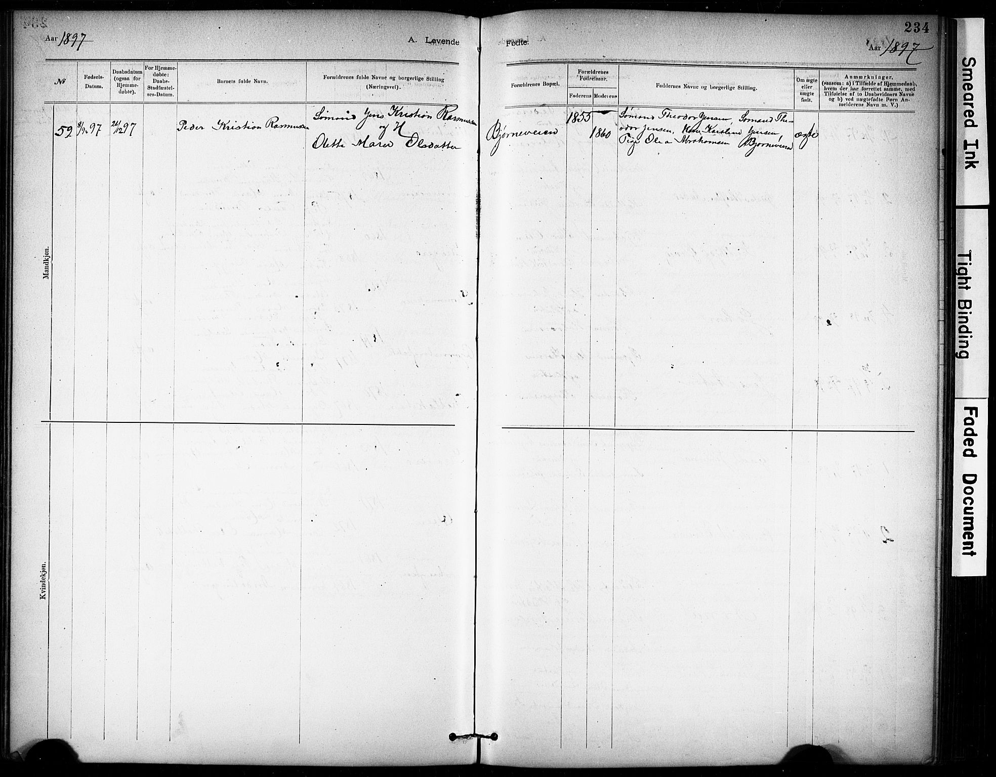 Kragerø kirkebøker, SAKO/A-278/G/Ga/L0007: Parish register (copy) no. 7, 1881-1927, p. 234