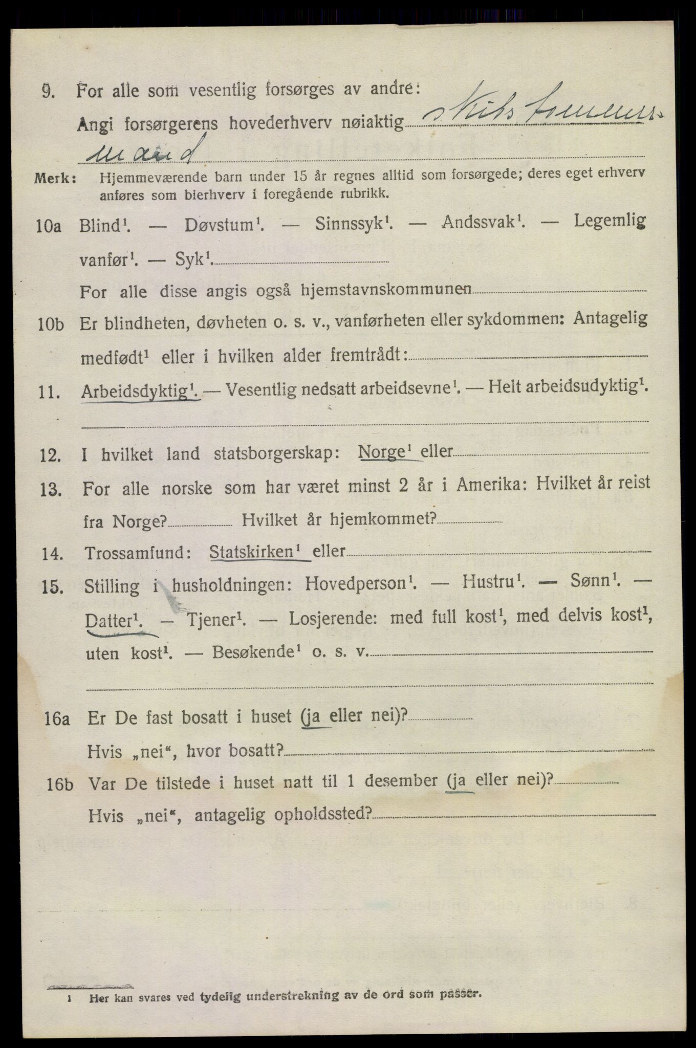 SAKO, 1920 census for Sandeherred, 1920, p. 19831