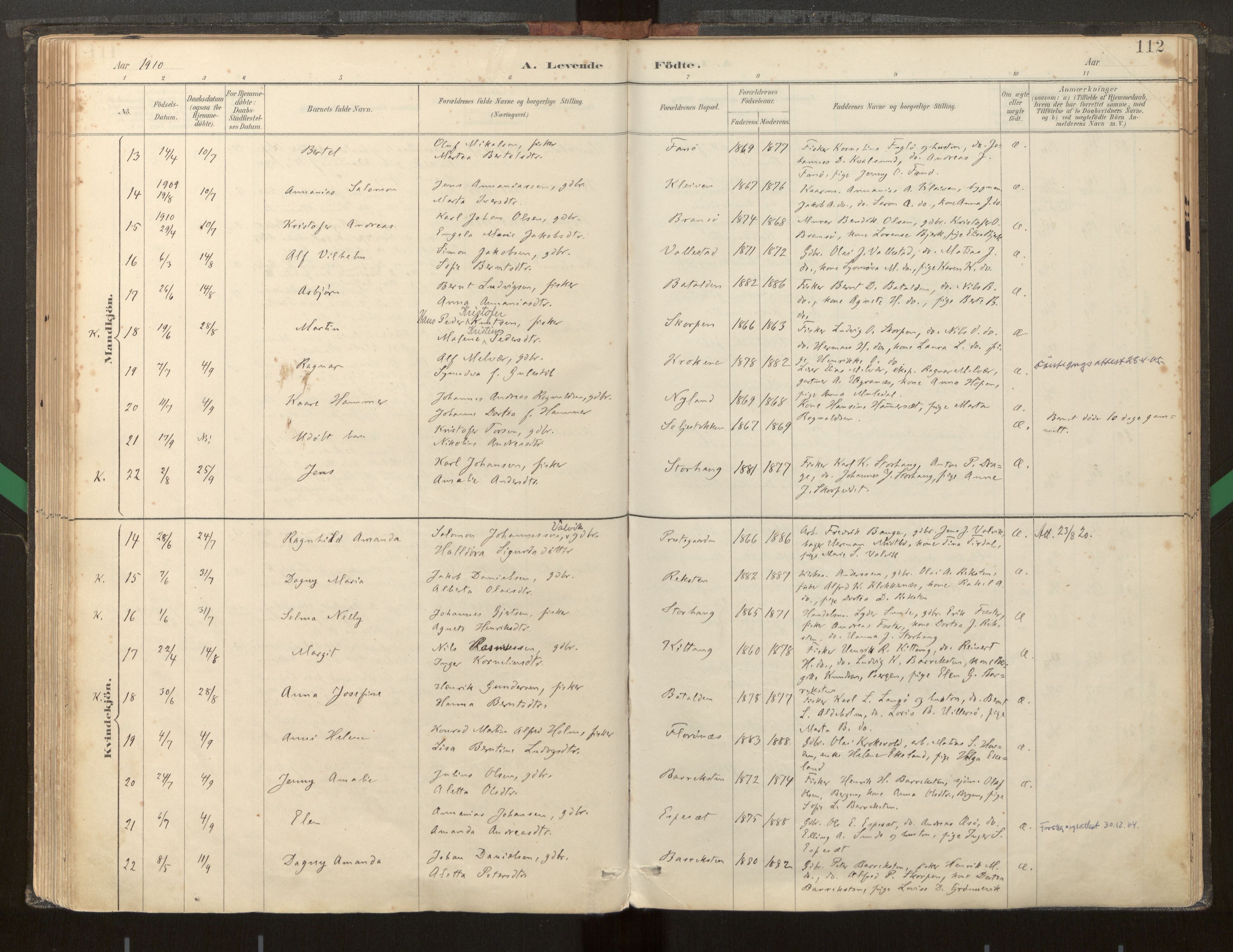 Kinn sokneprestembete, AV/SAB-A-80801/H/Haa/Haab/L0001: Parish register (official) no. B 1, 1886-1921, p. 112