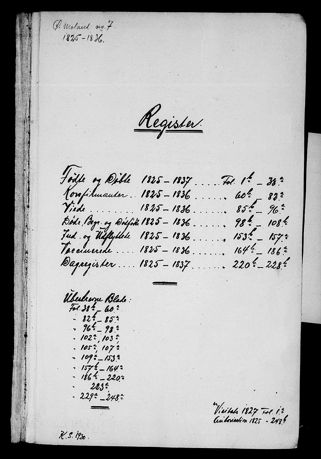 Austre Moland sokneprestkontor, AV/SAK-1111-0001/F/Fa/Faa/L0005: Parish register (official) no. A 5, 1825-1837