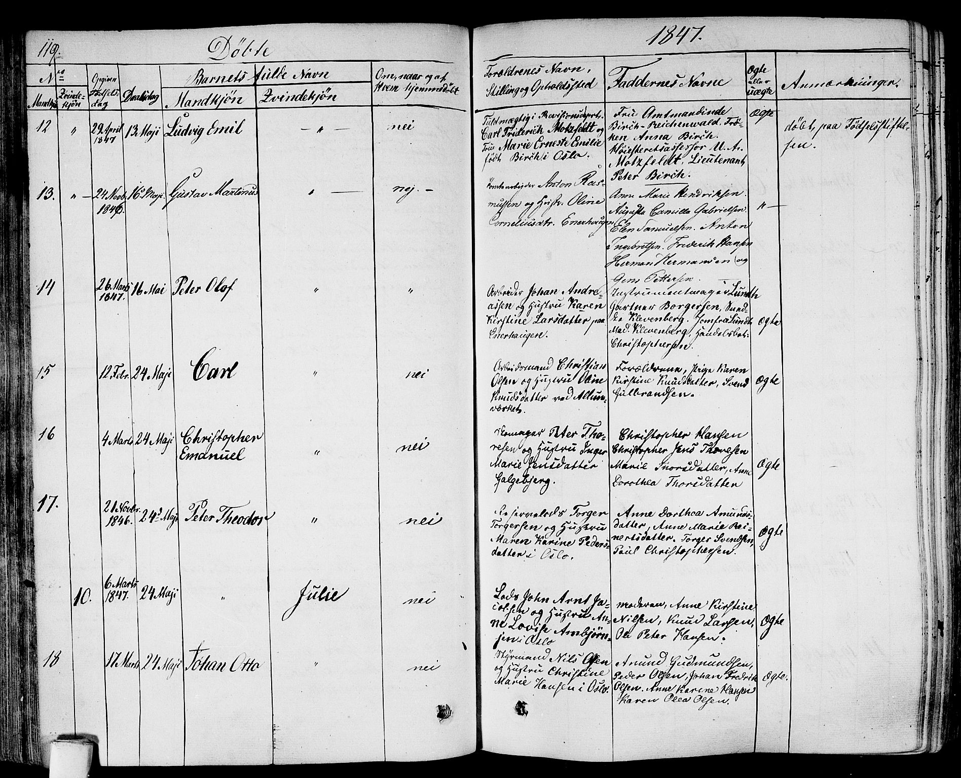 Gamlebyen prestekontor Kirkebøker, AV/SAO-A-10884/F/Fa/L0003: Parish register (official) no. 3, 1829-1849, p. 119