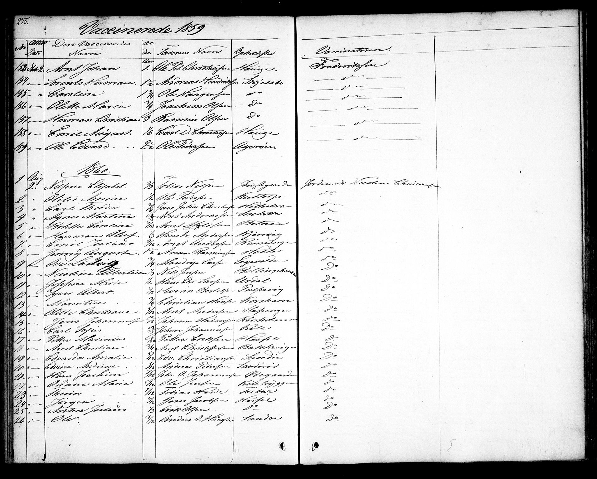 Hvaler prestekontor Kirkebøker, AV/SAO-A-2001/F/Fa/L0006: Parish register (official) no. I 6, 1846-1863, p. 275