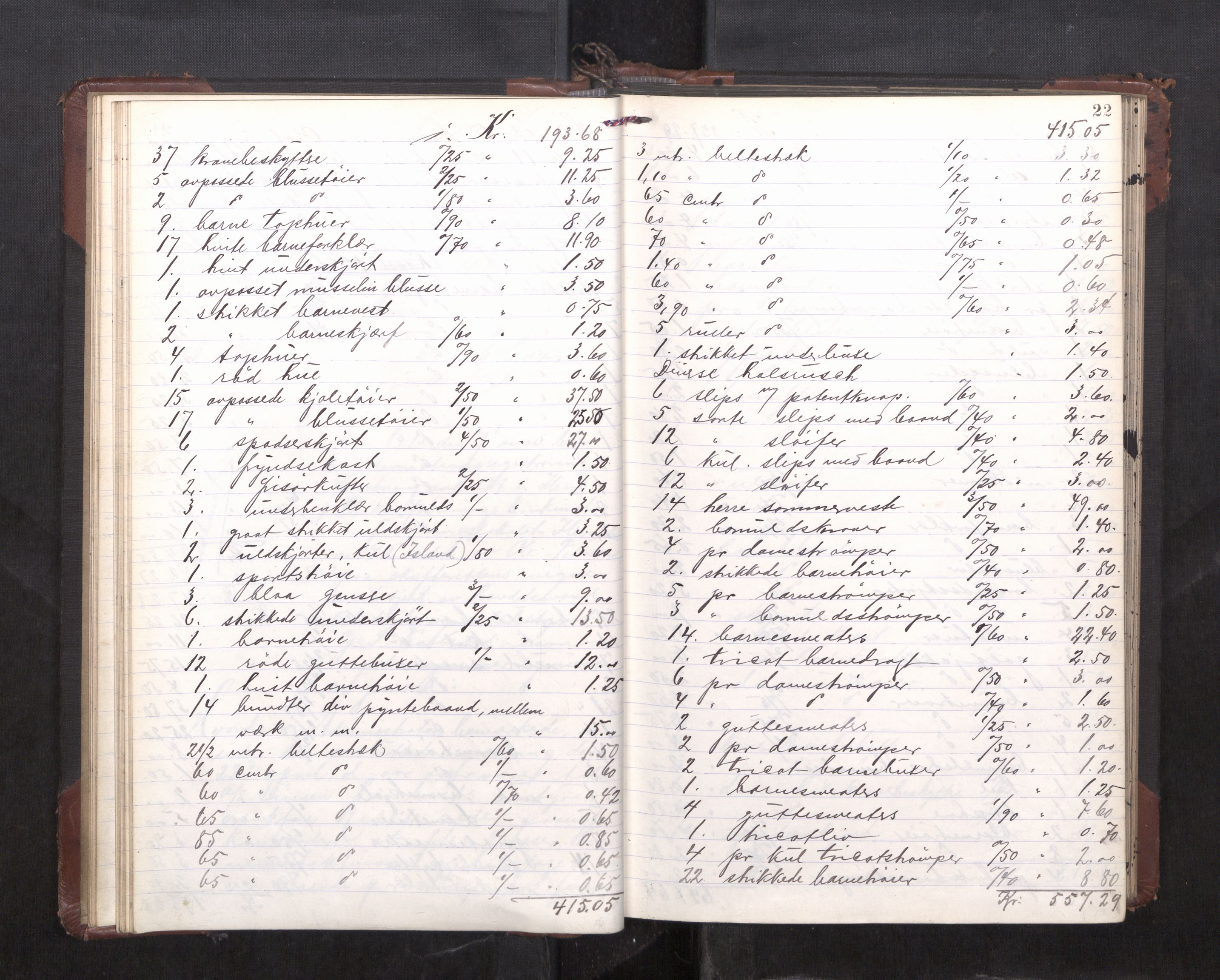 Trondheim byfogd, AV/SAT-A-0003/1/3/3C/L0036: Skifteregistreringsprotokoll - 14/4-24/9. (u/ register), 1915-1918, p. 22