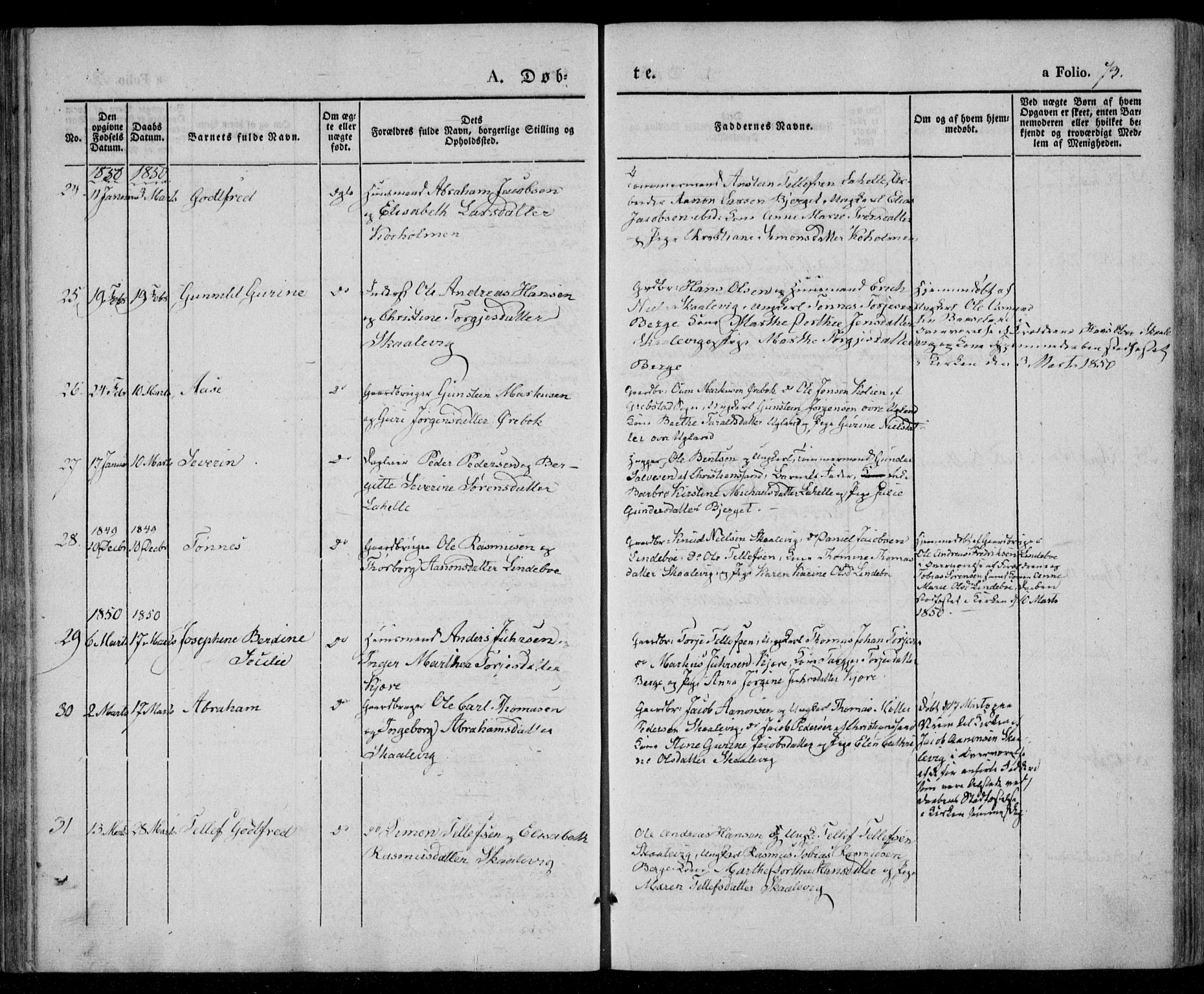 Oddernes sokneprestkontor, AV/SAK-1111-0033/F/Fa/Faa/L0006: Parish register (official) no. A 6, 1838-1851, p. 73