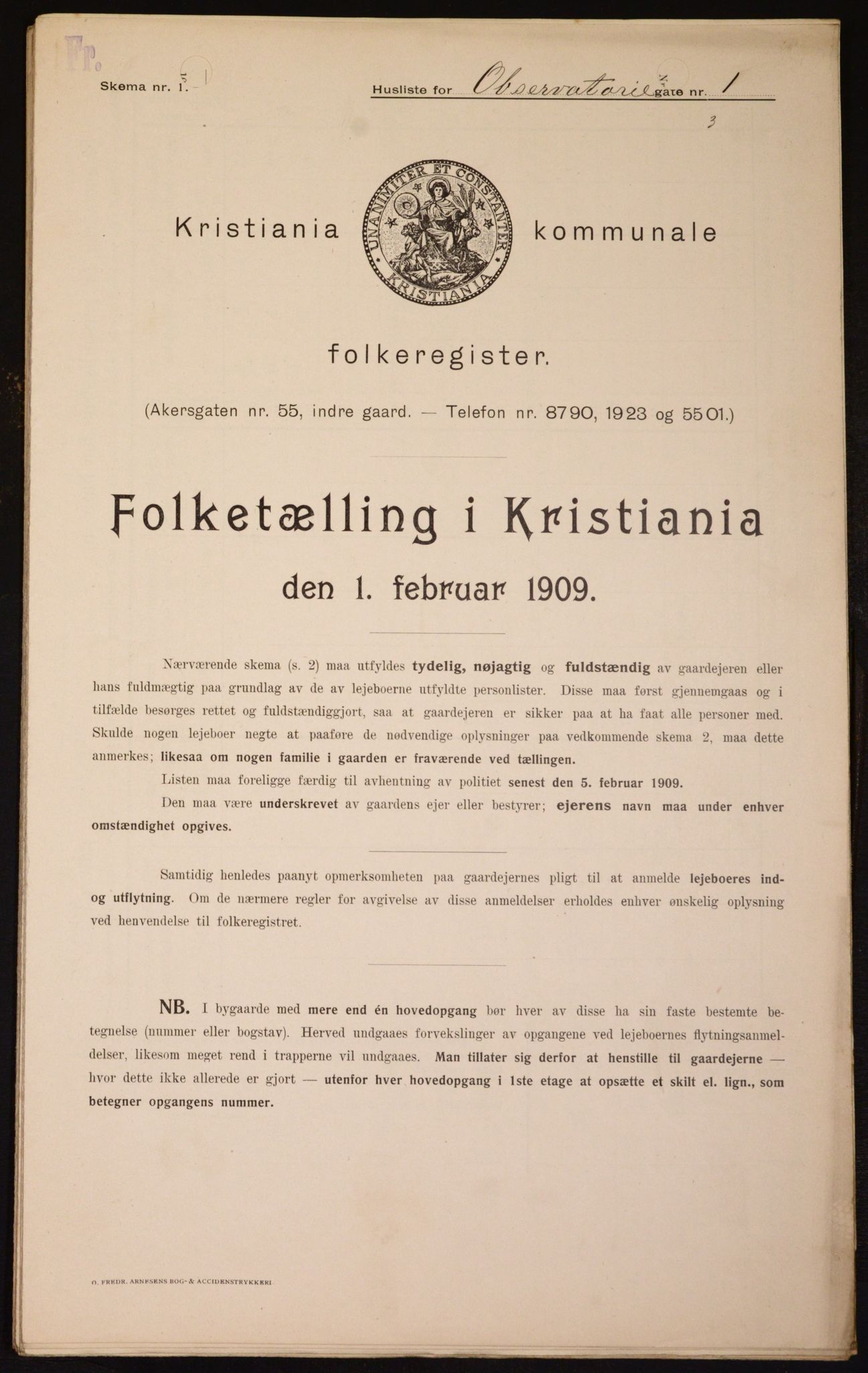 OBA, Municipal Census 1909 for Kristiania, 1909, p. 67179