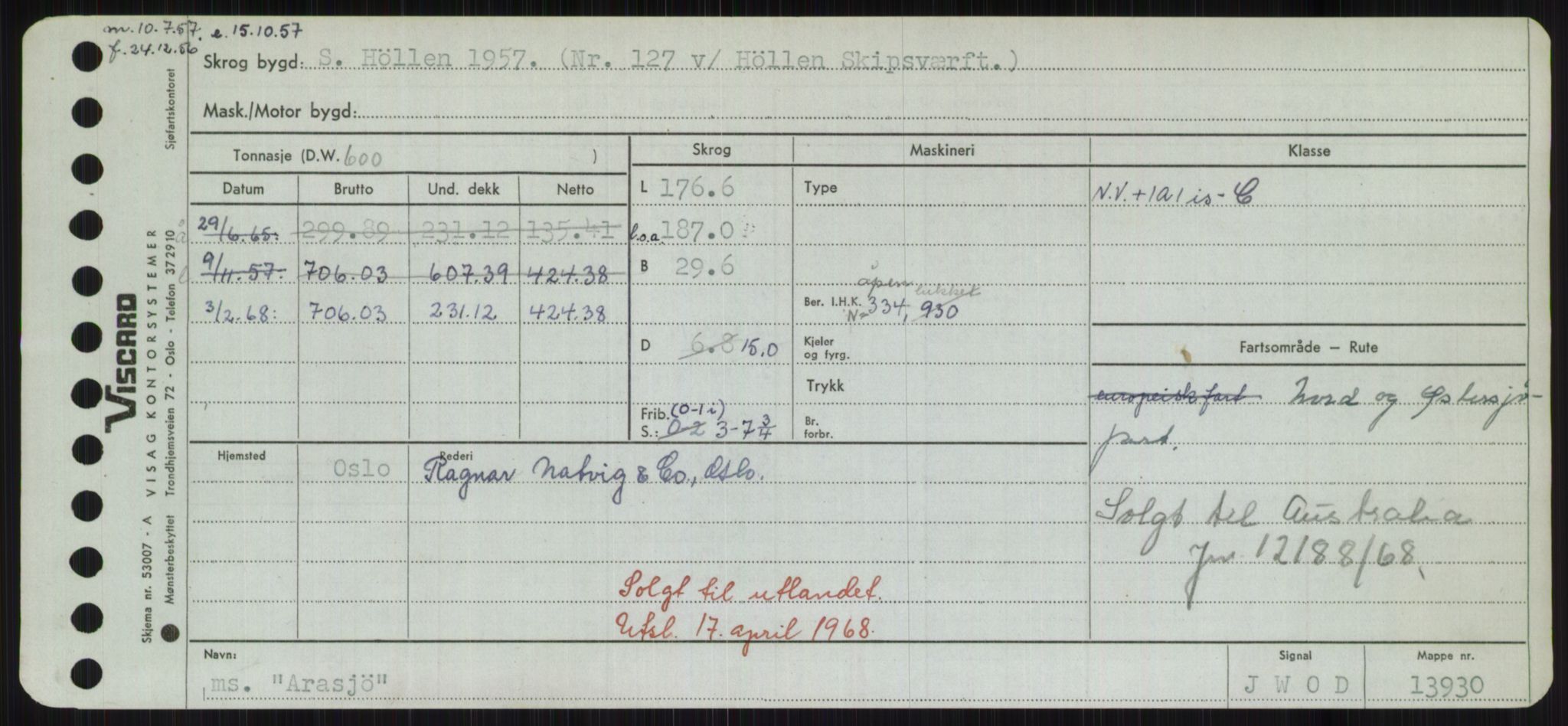 Sjøfartsdirektoratet med forløpere, Skipsmålingen, RA/S-1627/H/Hd/L0002: Fartøy, Apa-Axe, p. 39