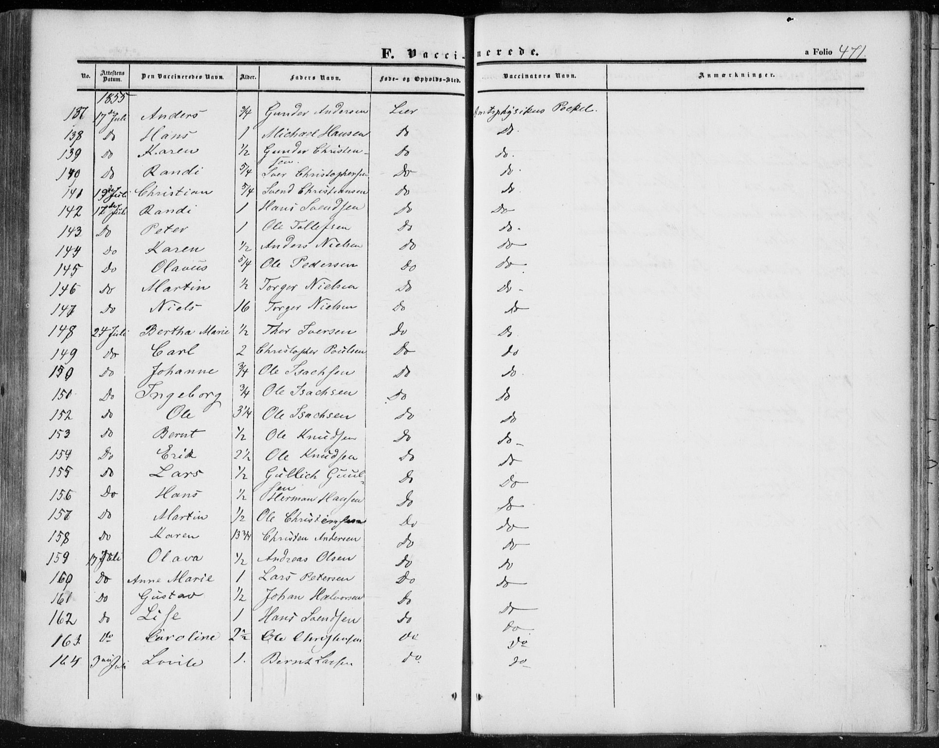 Lier kirkebøker, AV/SAKO-A-230/F/Fa/L0012: Parish register (official) no. I 12, 1854-1864, p. 471