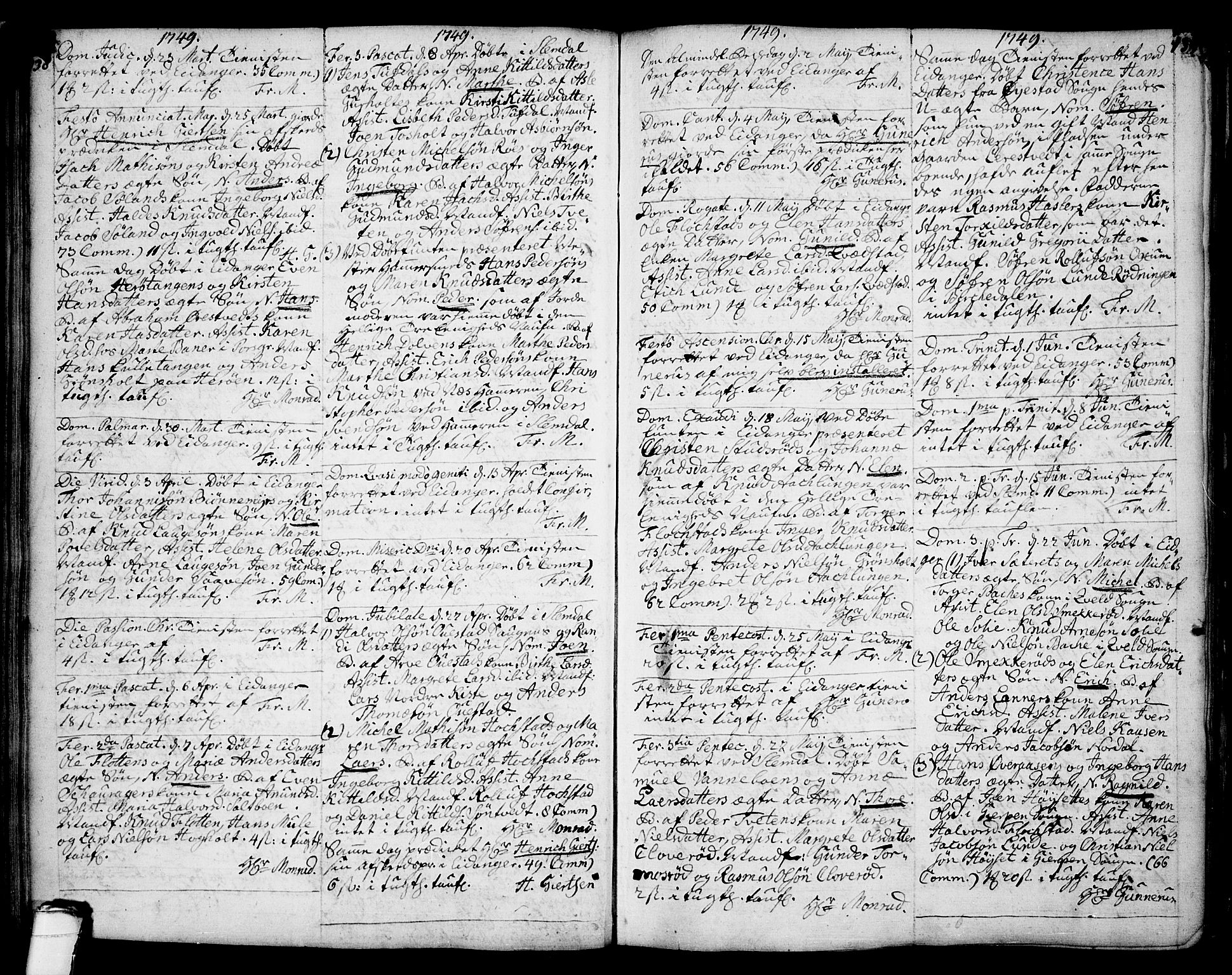 Eidanger kirkebøker, SAKO/A-261/F/Fa/L0004: Parish register (official) no. 4, 1733-1759, p. 138-139