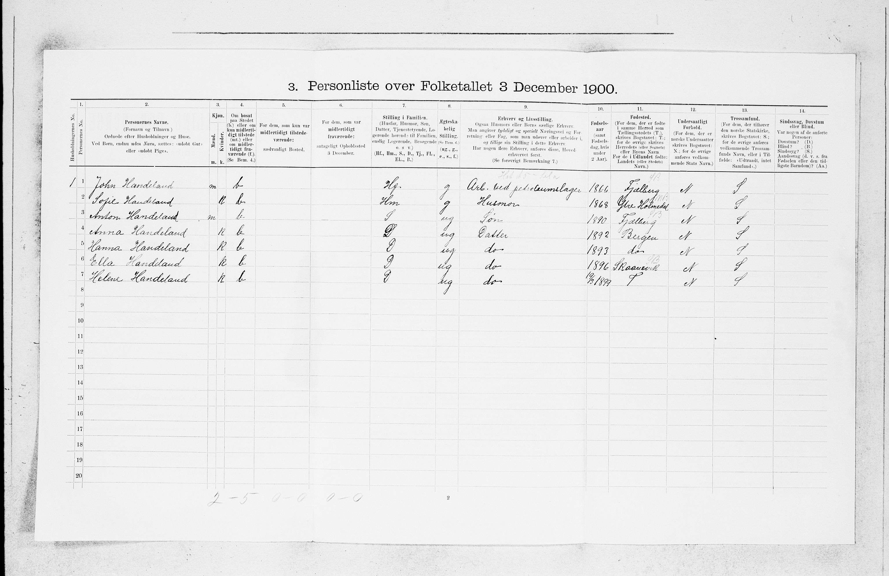 SAB, 1900 census for Askøy, 1900, p. 757
