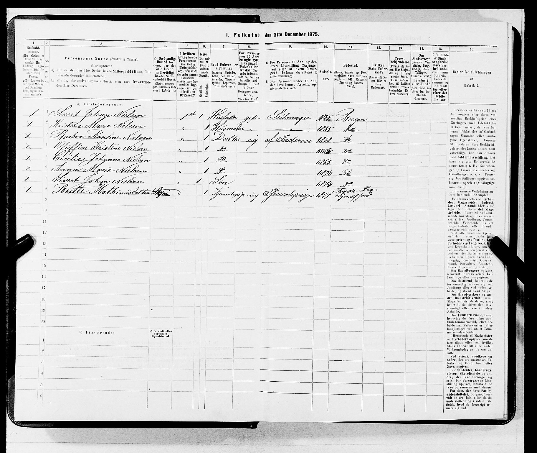 SAB, 1875 census for 1301 Bergen, 1875, p. 3878