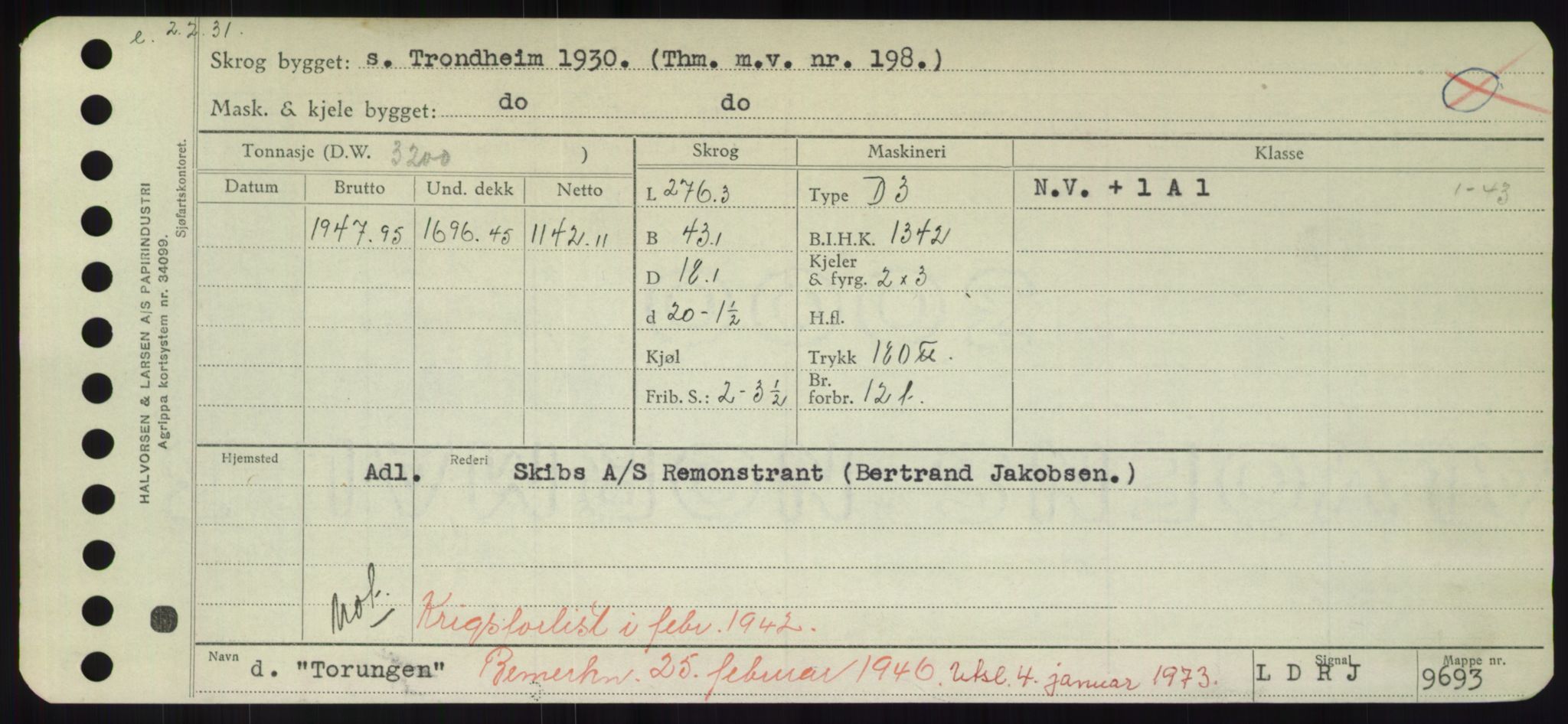 Sjøfartsdirektoratet med forløpere, Skipsmålingen, RA/S-1627/H/Hd/L0039: Fartøy, Ti-Tø, p. 395