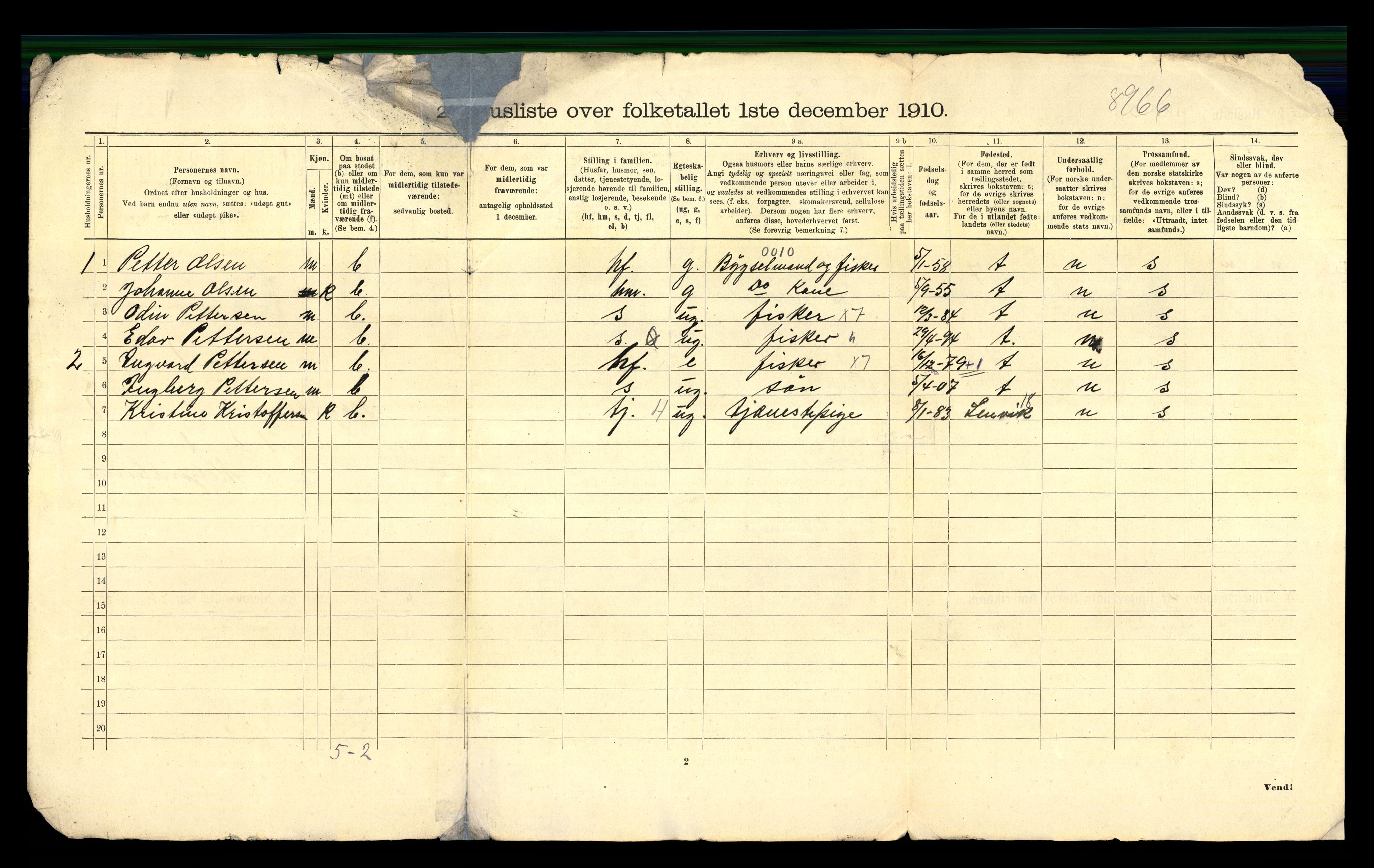 RA, 1910 census for Berg, 1910, p. 21