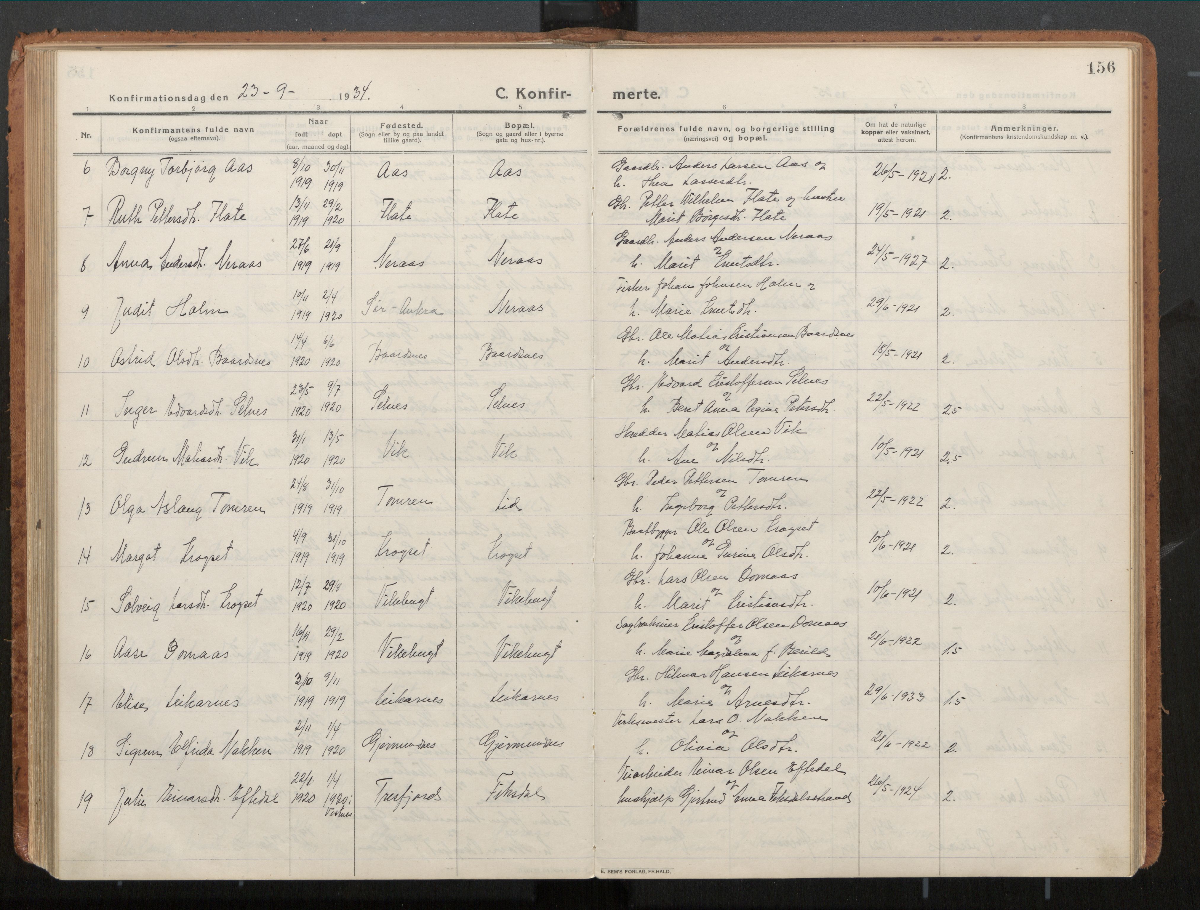 Ministerialprotokoller, klokkerbøker og fødselsregistre - Møre og Romsdal, AV/SAT-A-1454/539/L0534a: Parish register (official) no. 539A08, 1912-1935, p. 156